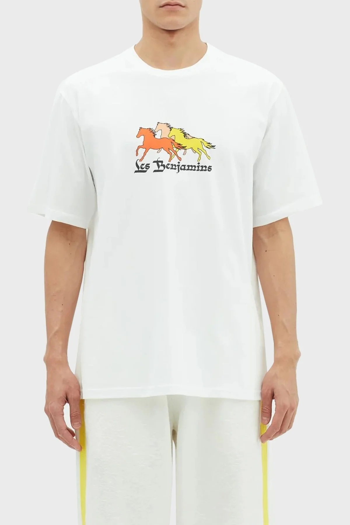 Les Benjamins % 100 Pamuk Relaxed Fit Bisiklet Yaka Erkek T Shirt LB23SSHOEMUTS-015 BEYAZ - 1