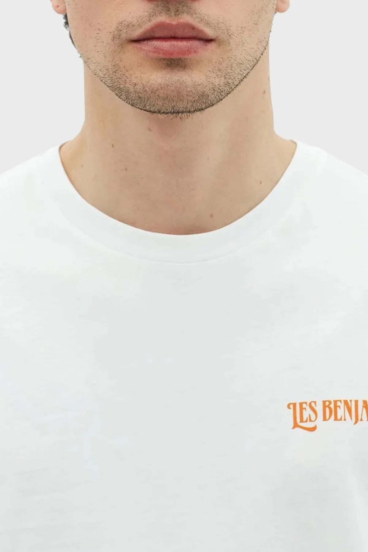 Les Benjamins % 100 Pamuk Relaxed Fit Bisiklet Yaka Erkek T Shirt LB23SSHOEMUTS-018 BEYAZ - 3