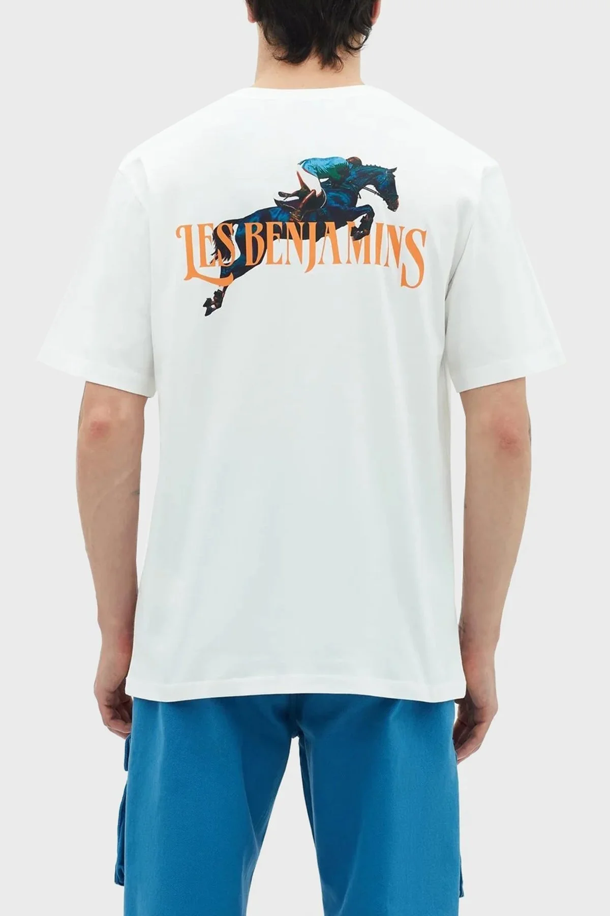 Les Benjamins % 100 Pamuk Relaxed Fit Bisiklet Yaka Erkek T Shirt LB23SSHOEMUTS-018 BEYAZ - 5