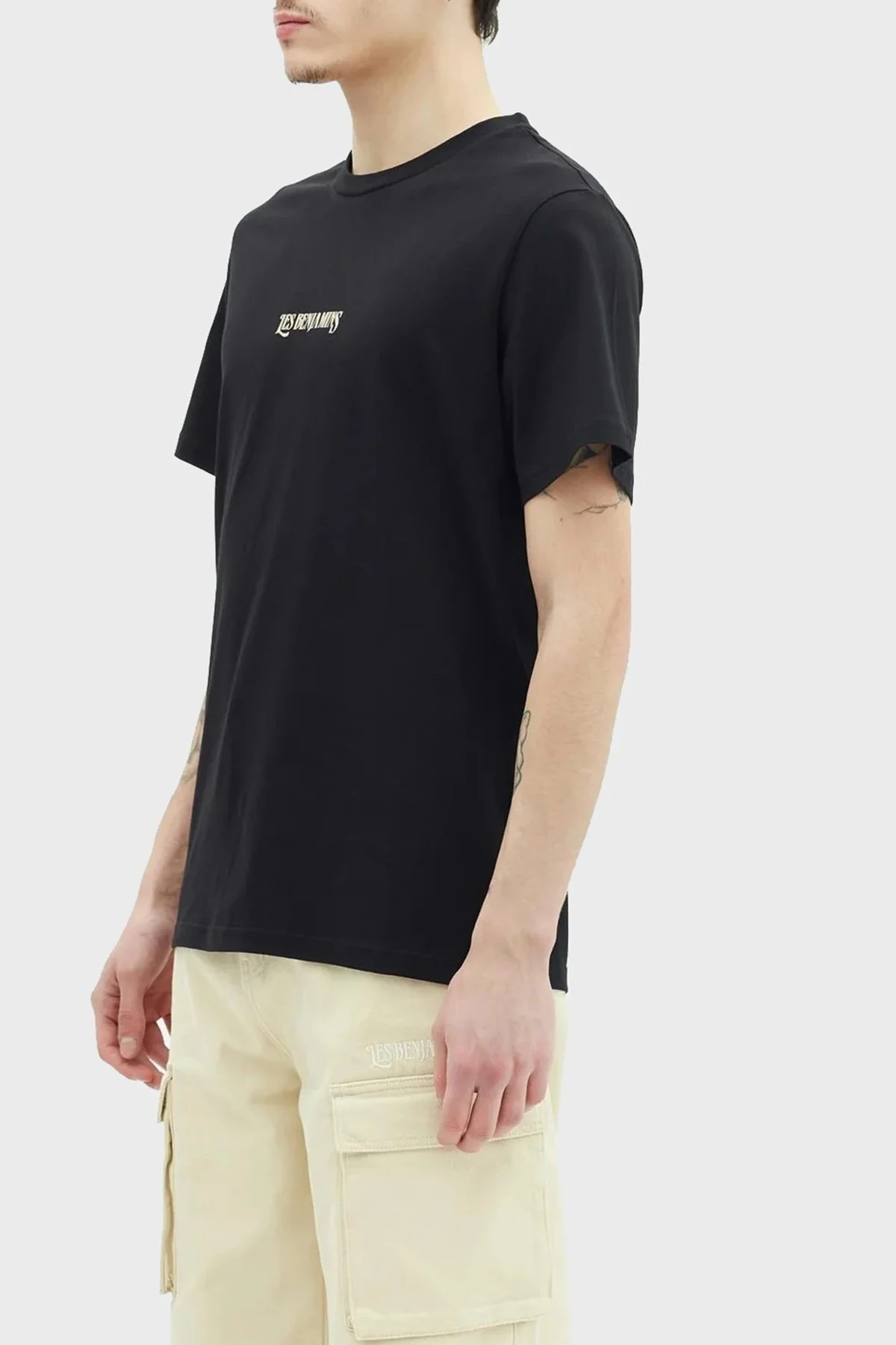 Les Benjamins % 100 Pamuk Relaxed Fit Bisiklet Yaka Erkek T Shirt LB23SSHOEMUTS-021 SİYAH - 3