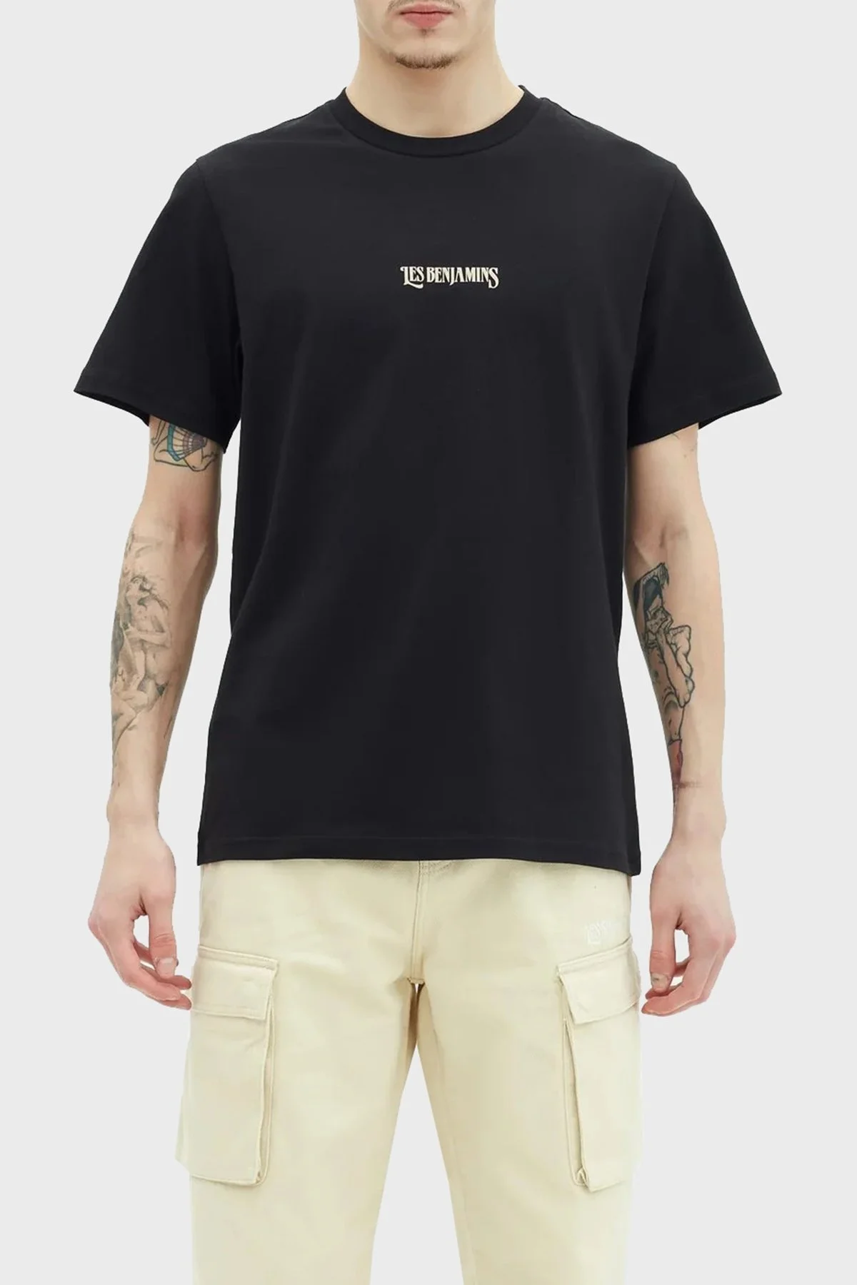 Les Benjamins % 100 Pamuk Relaxed Fit Bisiklet Yaka Erkek T Shirt LB23SSHOEMUTS-021 SİYAH - 7