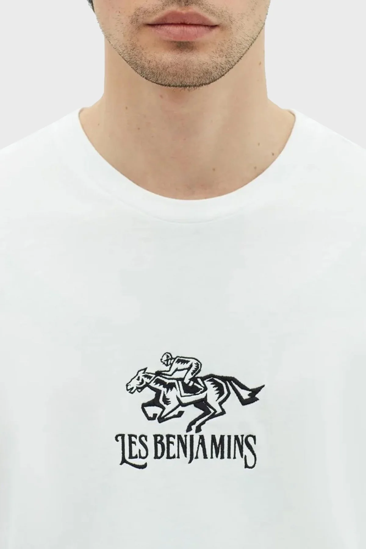 Les Benjamins % 100 Pamuk Relaxed Fit Bisiklet Yaka Erkek T Shirt LB23SSHOEMUTS-024 BEYAZ - 4