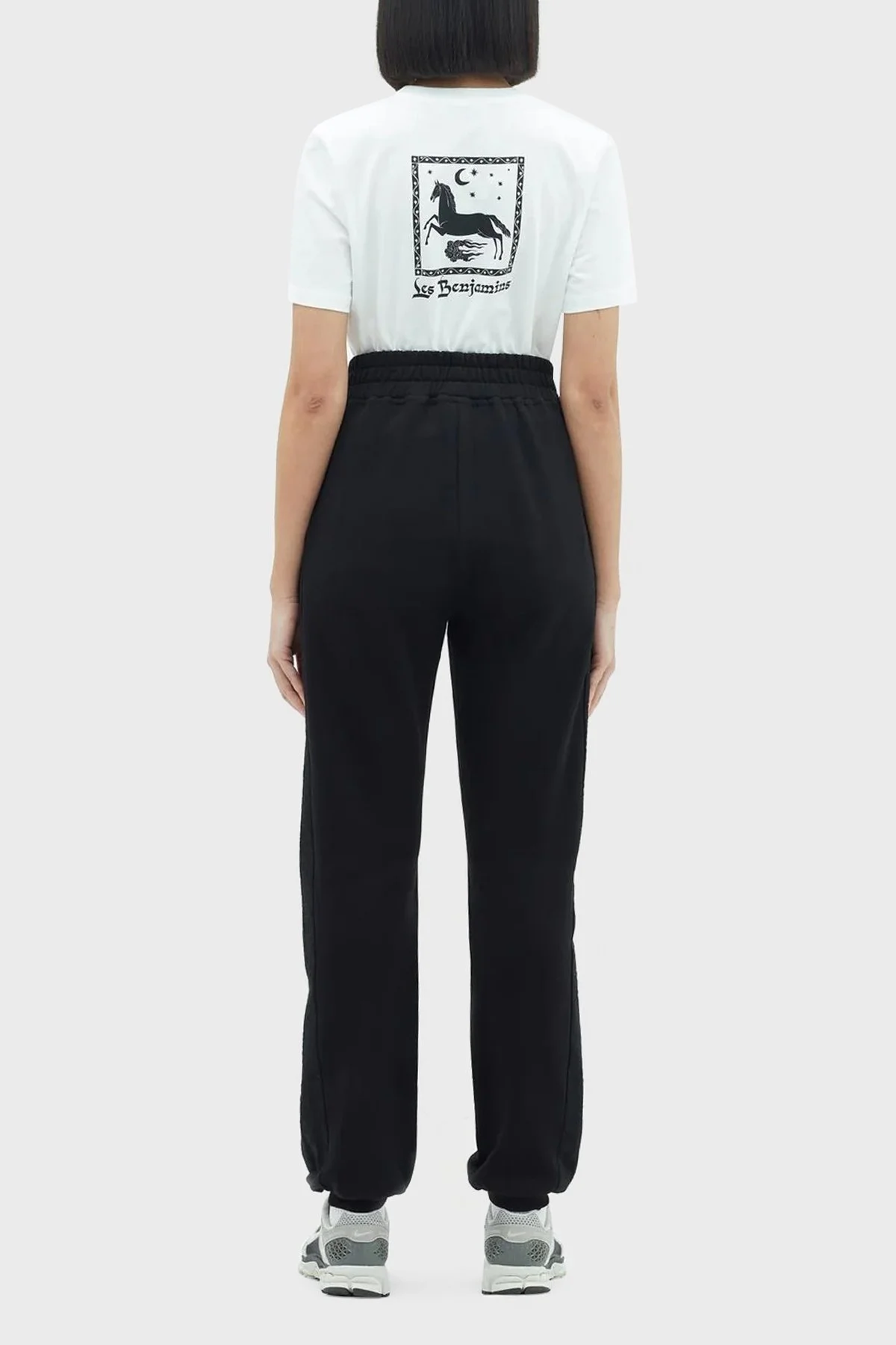 Les Benjamins % 100 Pamuk Yüksek Bel Relaxed Fit Jogger Spor Bayan Pantolon LB23SSHOEFUSP-001 SİYAH - 3