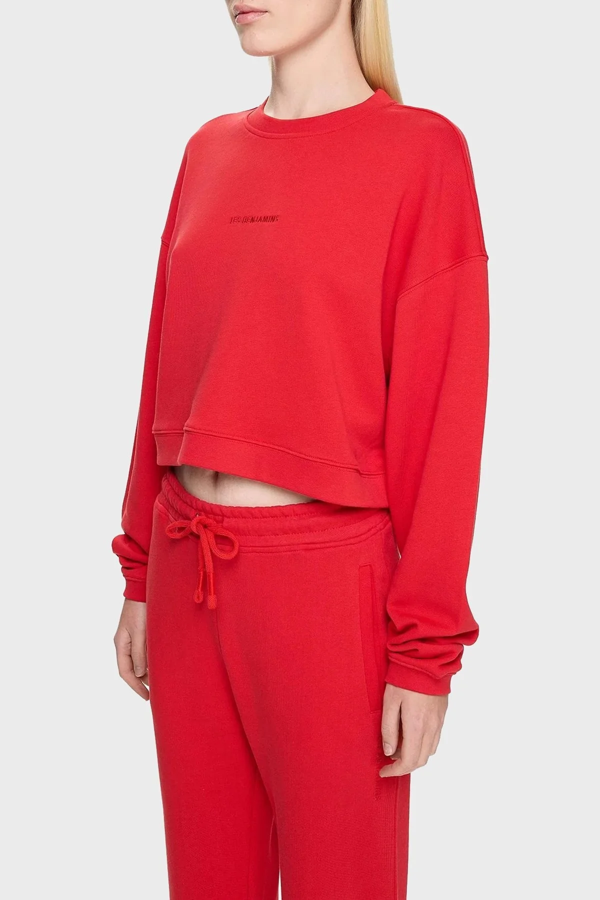 Les Benjamins % 100 Pamuklu Relaxed Fit Bisiklet Yaka Bayan Sweat LB24FWESSFUSW-302 KIRMIZI - 7