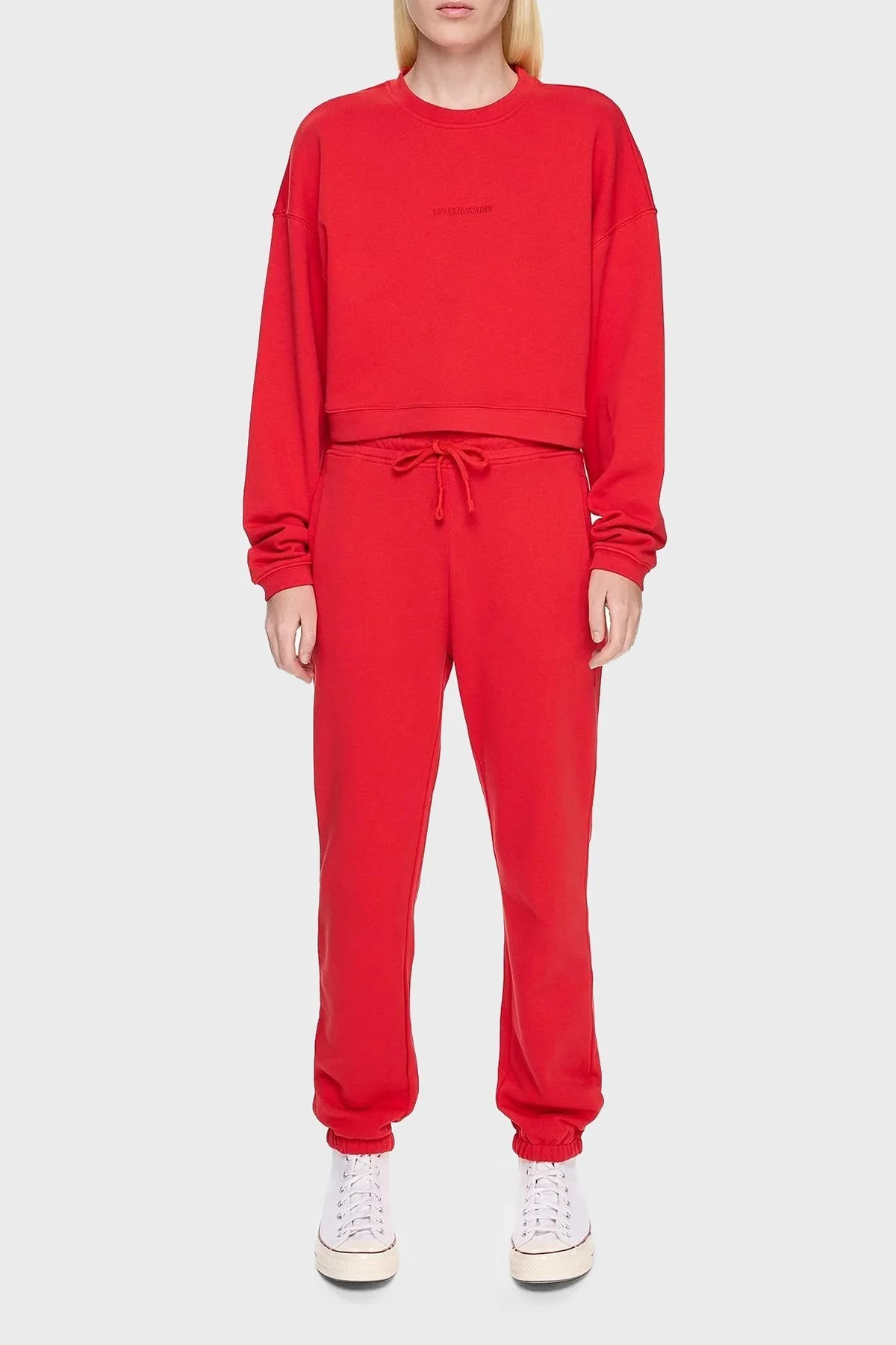 Les Benjamins % 100 Pamuklu Relaxed Fit Bisiklet Yaka Bayan Sweat LB24FWESSFUSW-302 KIRMIZI - 8