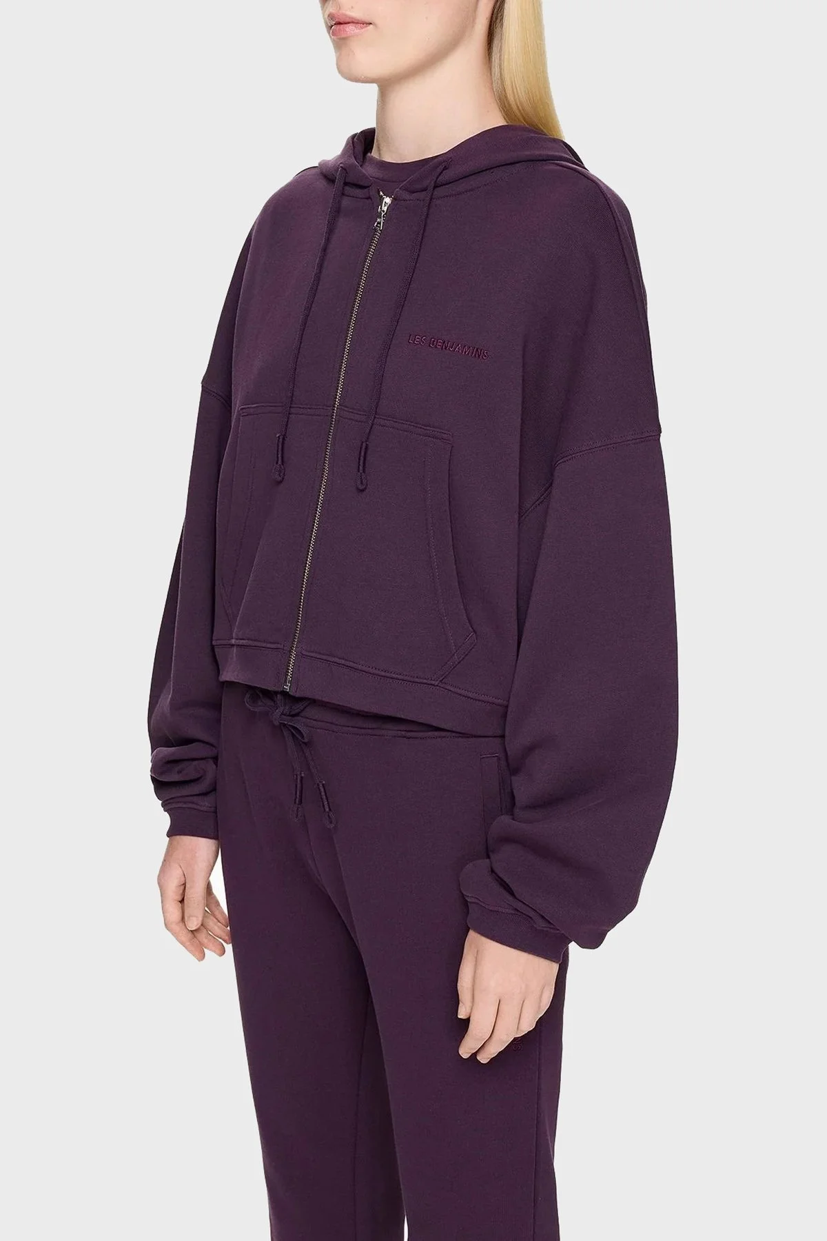 Les Benjamins % 100 Pamuklu Relaxed Fit Kapüşonlu Bayan Sweat LB24FWESSFUZH-303 MOR - 8