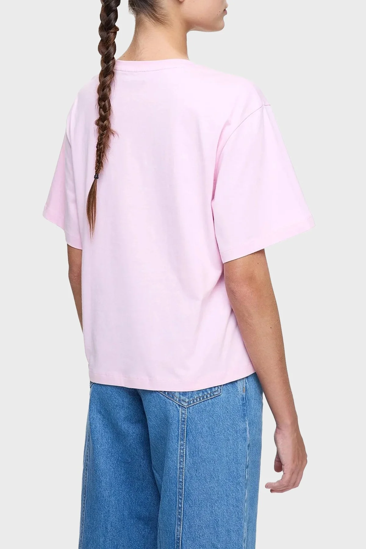 Les Benjamins Baskılı % 100 Pamuk Boxy Fit Bisiklet Yaka Bayan T Shirt LB25SSUNLFUTS-014 PEMBE - 9