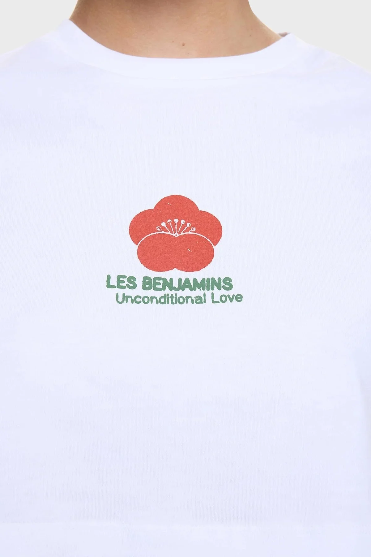 Les Benjamins Baskılı % 100 Pamuk Loose Fit Crop Bayan T Shirt LB25SSUNLFUTS-025 BEYAZ - 6