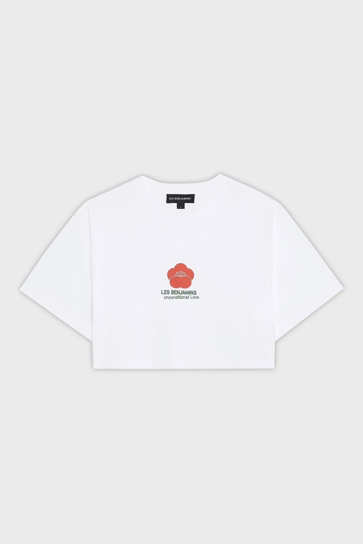 Les Benjamins Baskılı % 100 Pamuk Loose Fit Crop Bayan T Shirt LB25SSUNLFUTS-025 BEYAZ - 7