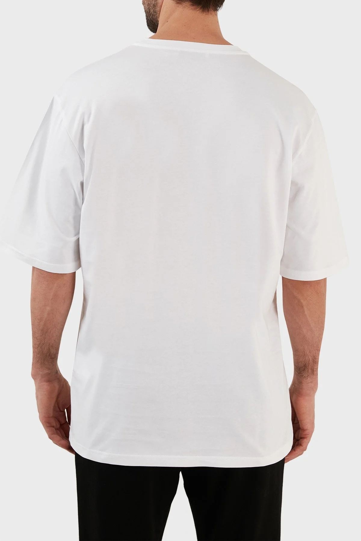 Les Benjamins Baskılı % 100 Pamuk Oversize Fit Bisiklet Yaka Erkek T Shirt LB23SSHOEMUOT-001 BEYAZ - 6