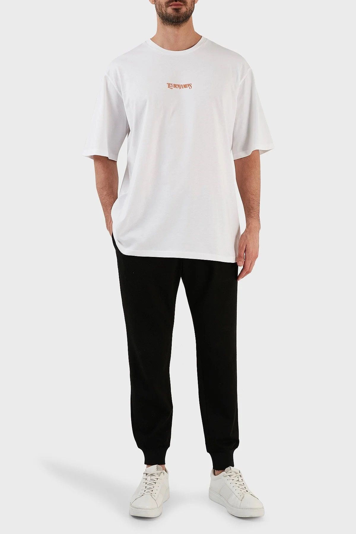 Les Benjamins Baskılı % 100 Pamuk Oversize Fit Bisiklet Yaka Erkek T Shirt LB23SSHOEMUOT-002 BEYAZ - 4