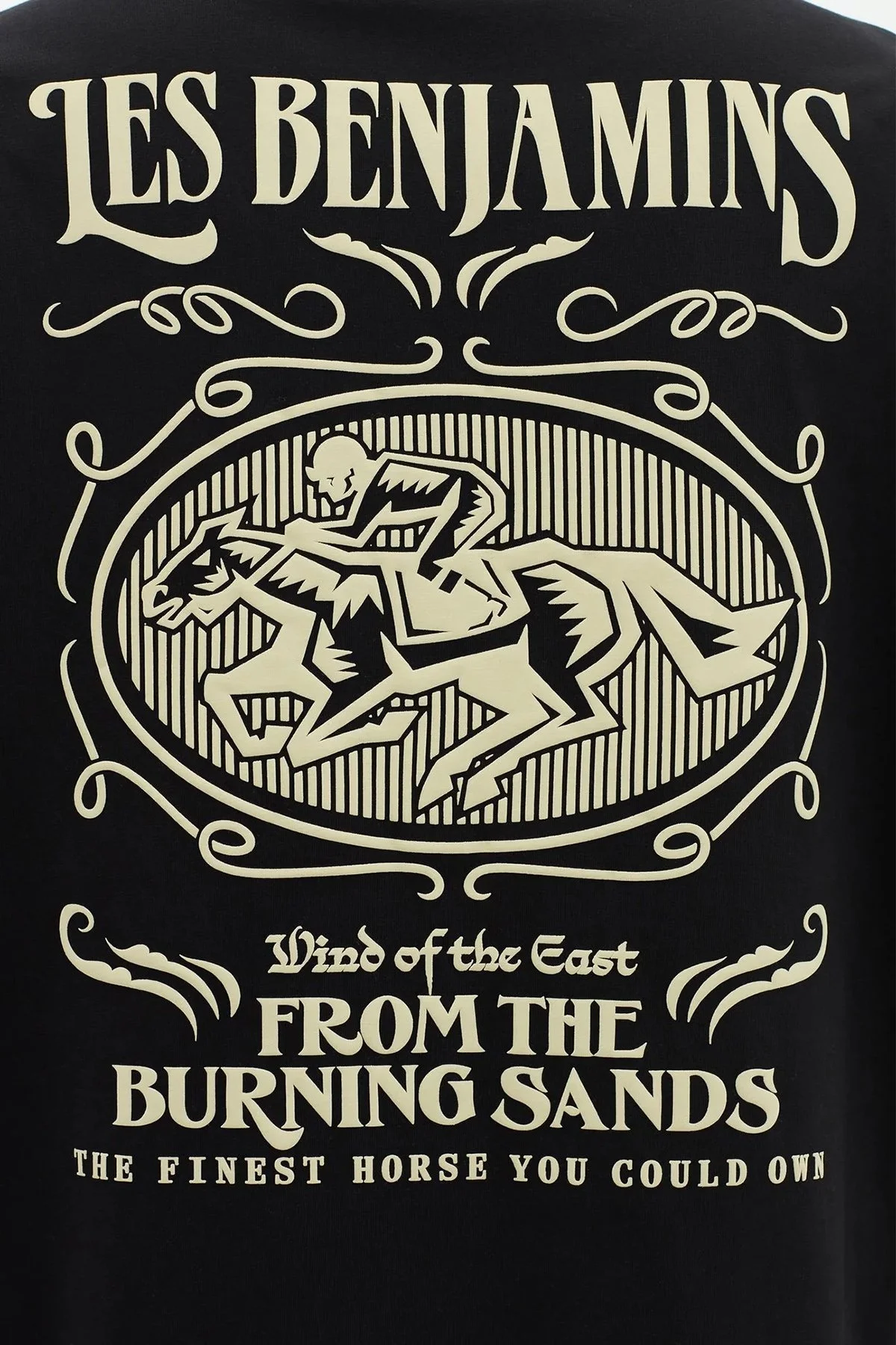 Les Benjamins Baskılı % 100 Pamuk Oversize Fit Bisiklet Yaka Erkek T Shirt LB23SSHOEMUOT-013 SİYAH - 5