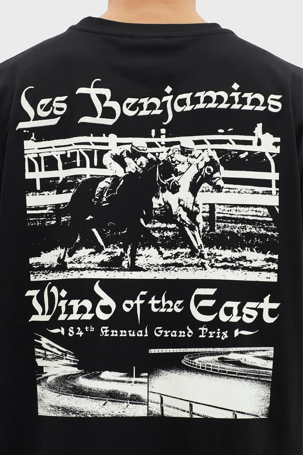 Les Benjamins Baskılı % 100 Pamuk Oversize Fit Bisiklet Yaka Erkek T Shirt LB23SSHOEMUOT-014 SİYAH - 2