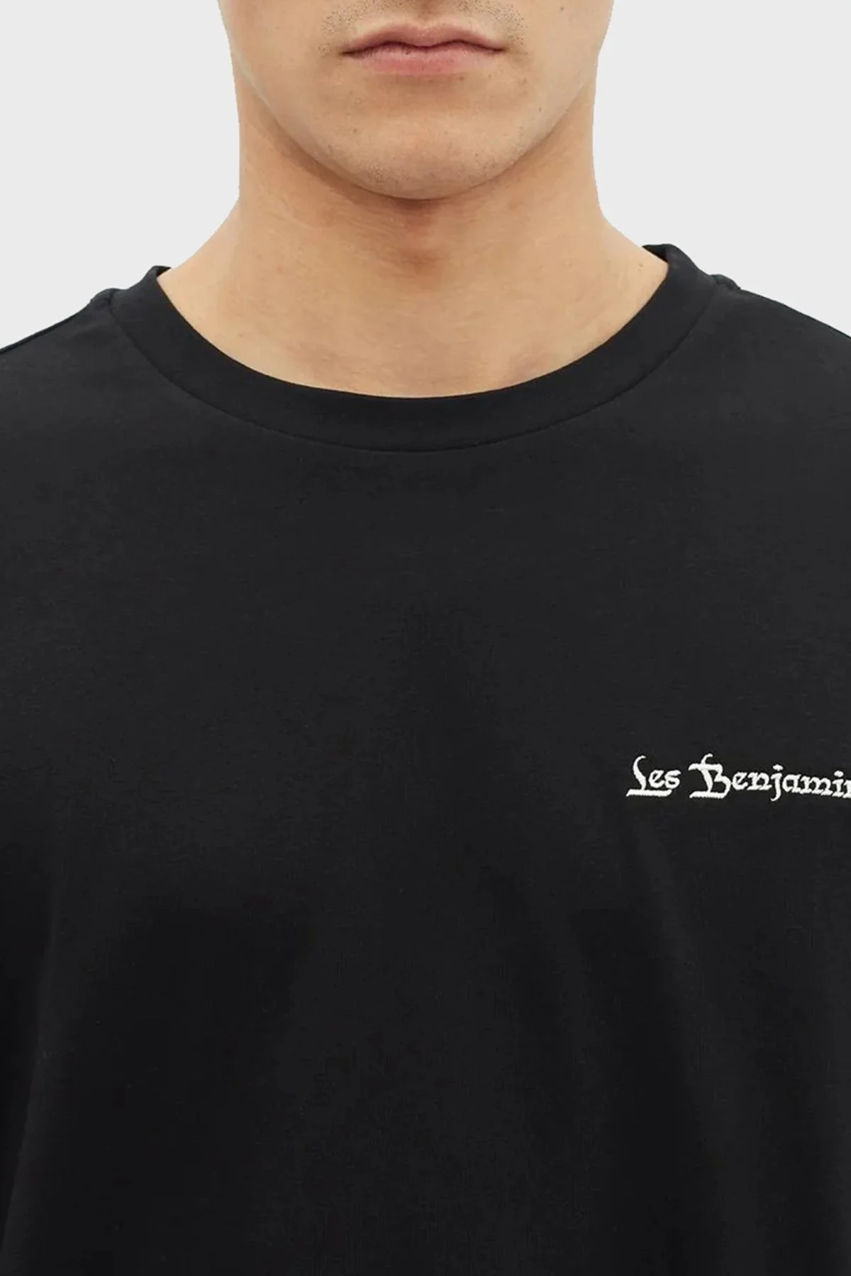 Les Benjamins Baskılı % 100 Pamuk Oversize Fit Bisiklet Yaka Erkek T Shirt LB23SSHOEMUOT-014 SİYAH - 6