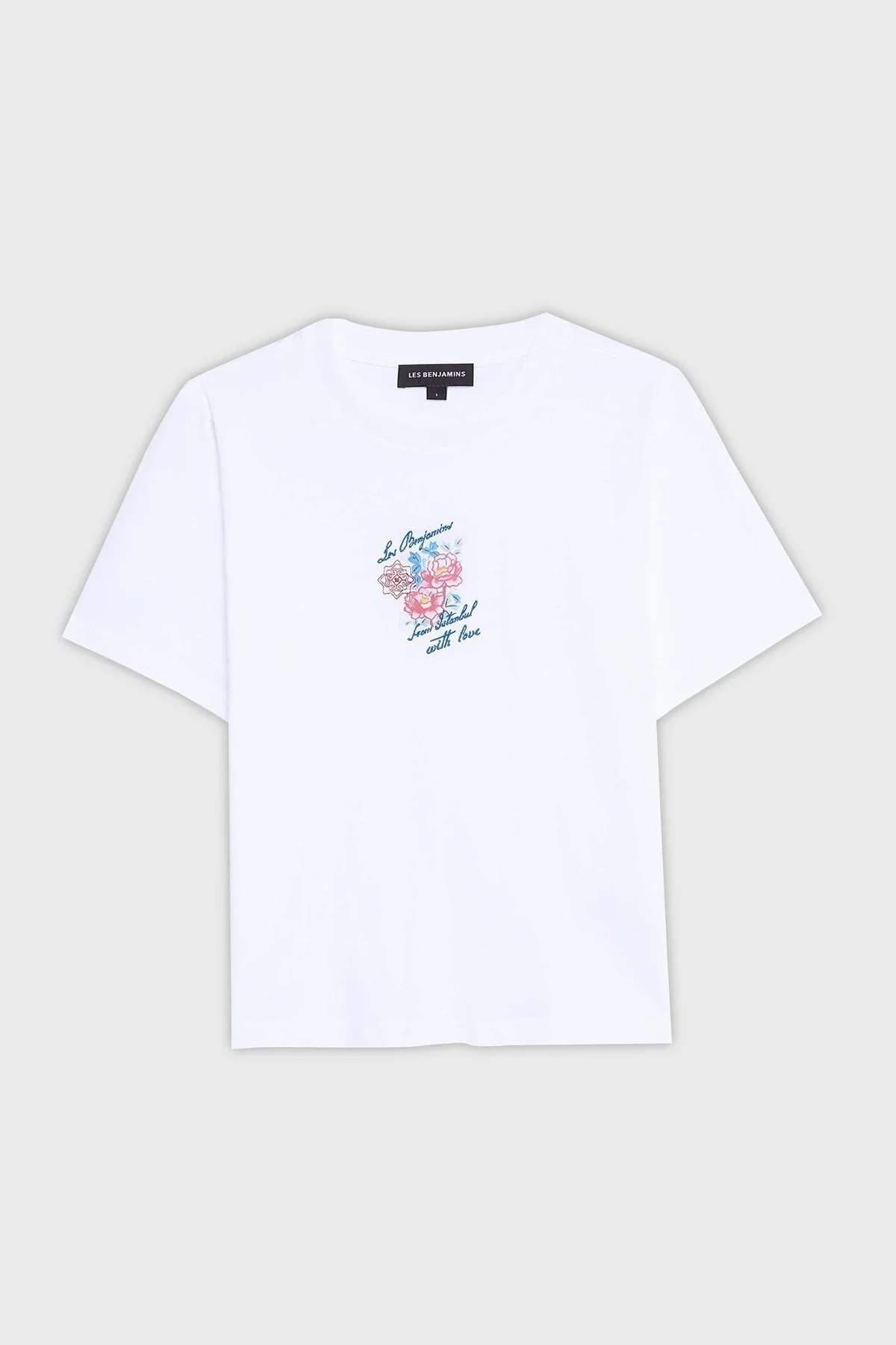 Les Benjamins Baskılı % 100 Pamuk Regular Fit Bisiklet Yaka Bayan T Shirt LB25SSUNLFUTS-005 BEYAZ - 6