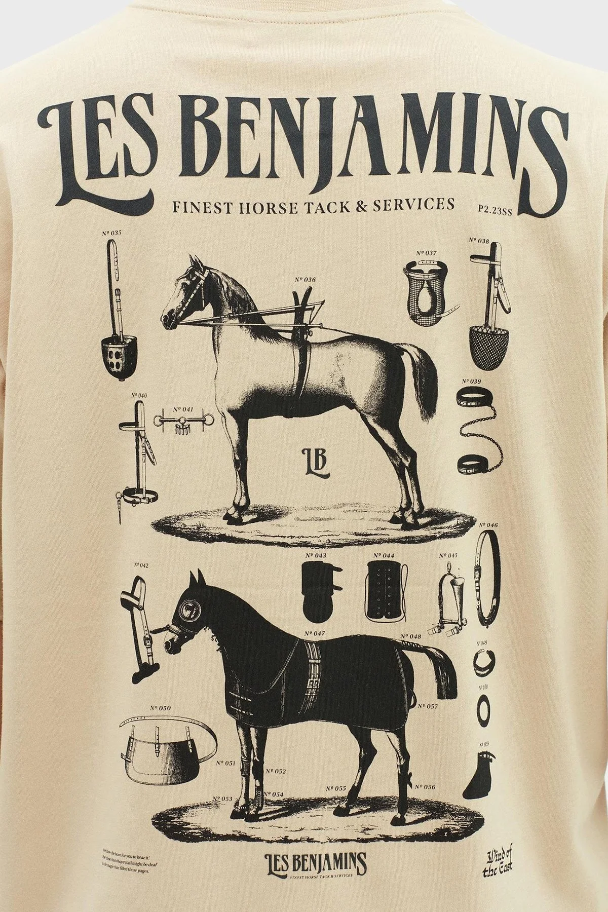 Les Benjamins Baskılı % 100 Pamuk Relaxed Fit Bisiklet Yaka Erkek T Shirt LB23SSHOEMUTS-009 EKRU - 2