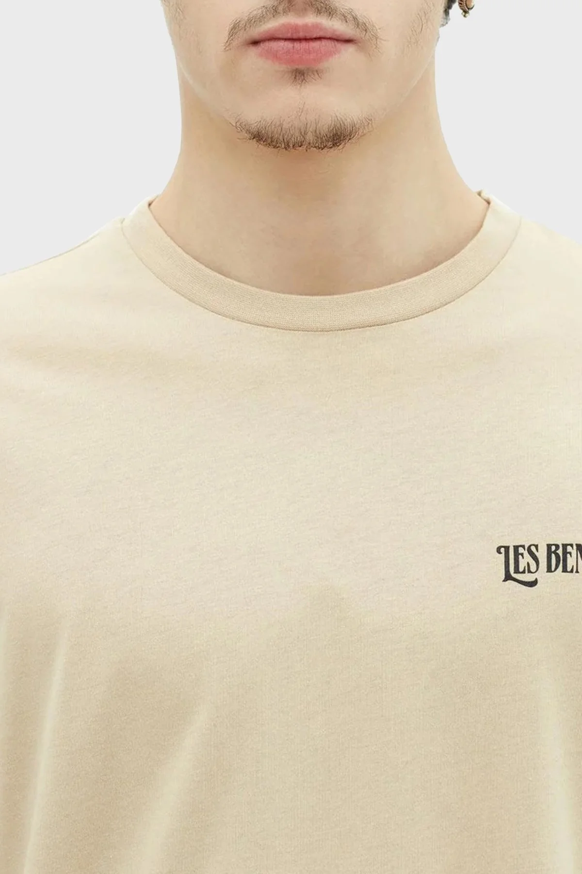 Les Benjamins Baskılı % 100 Pamuk Relaxed Fit Bisiklet Yaka Erkek T Shirt LB23SSHOEMUTS-009 EKRU - 5