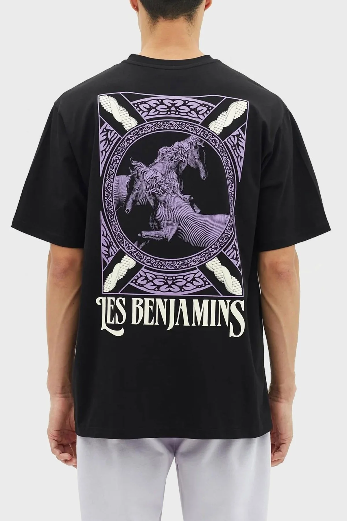 Les Benjamins Baskılı % 100 Pamuk Relaxed Fit Bisiklet Yaka Erkek T Shirt LB23SSHOEMUTS-010 SİYAH - 3