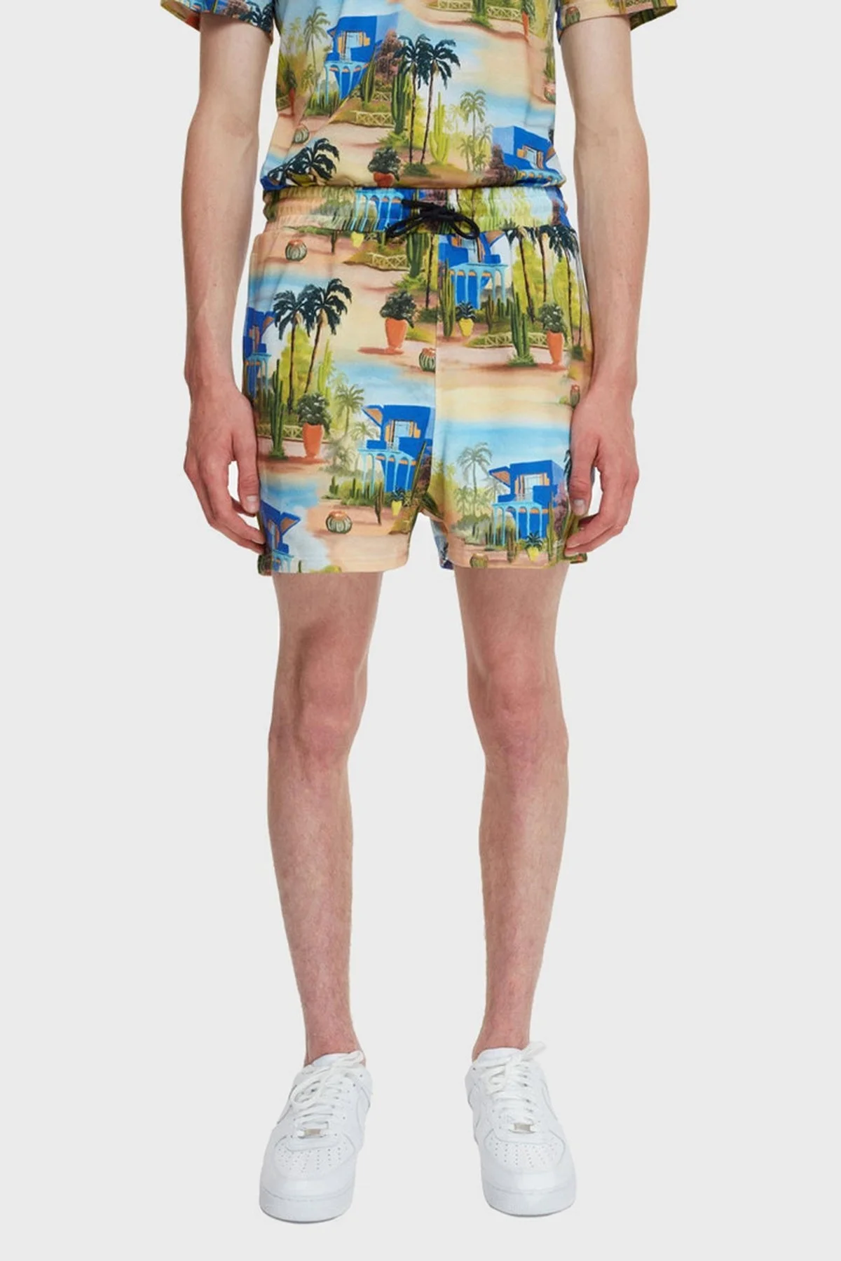 Les Benjamins Baskılı Elastik Bel Bantlı % 100 Pamuk Erkek Short LB22SSTMJMUSO-004 MAVİ-YEŞİL - 2