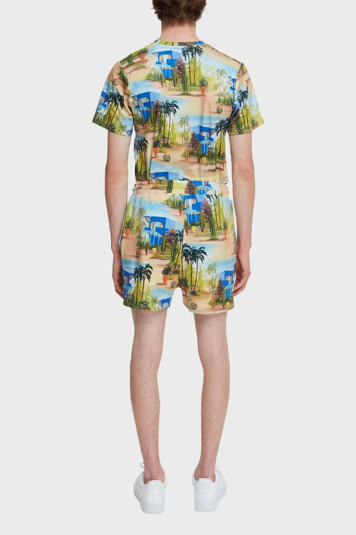 Les Benjamins Baskılı Elastik Bel Bantlı % 100 Pamuk Erkek Short LB22SSTMJMUSO-004 MAVİ-YEŞİL - 4