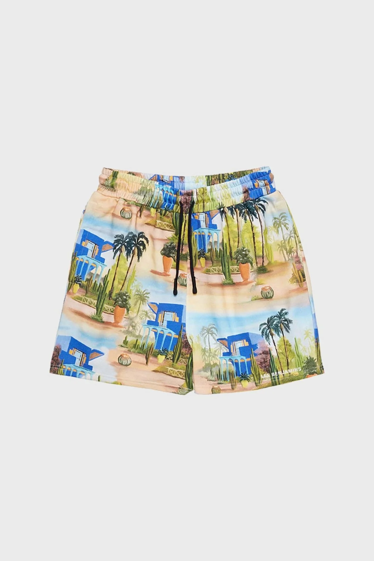 Les Benjamins Baskılı Elastik Bel Bantlı % 100 Pamuk Erkek Short LB22SSTMJMUSO-004 MAVİ-YEŞİL - 5
