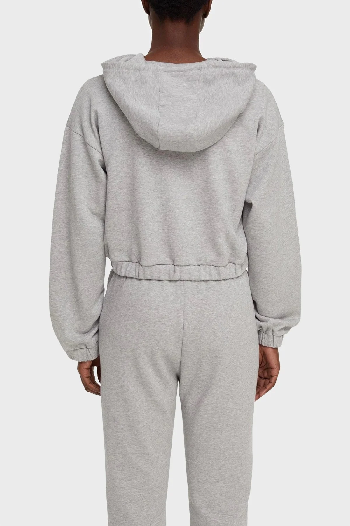 Les Benjamins Baskılı Kapüşonlu % 100 Pamuk Bayan Sweat LB21SSCORFUHD-003 AÇIK GRİ - 3