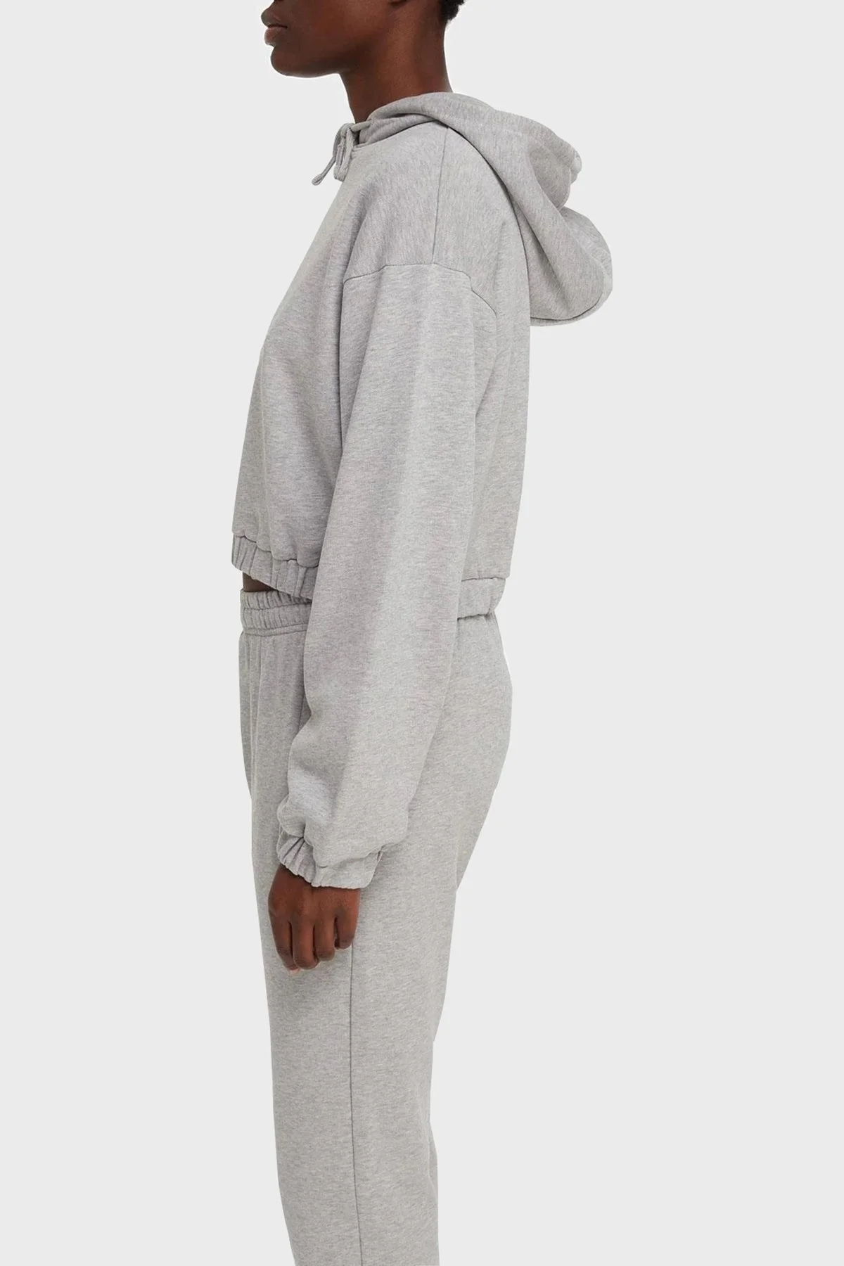 Les Benjamins Baskılı Kapüşonlu % 100 Pamuk Bayan Sweat LB21SSCORFUHD-003 AÇIK GRİ - 4