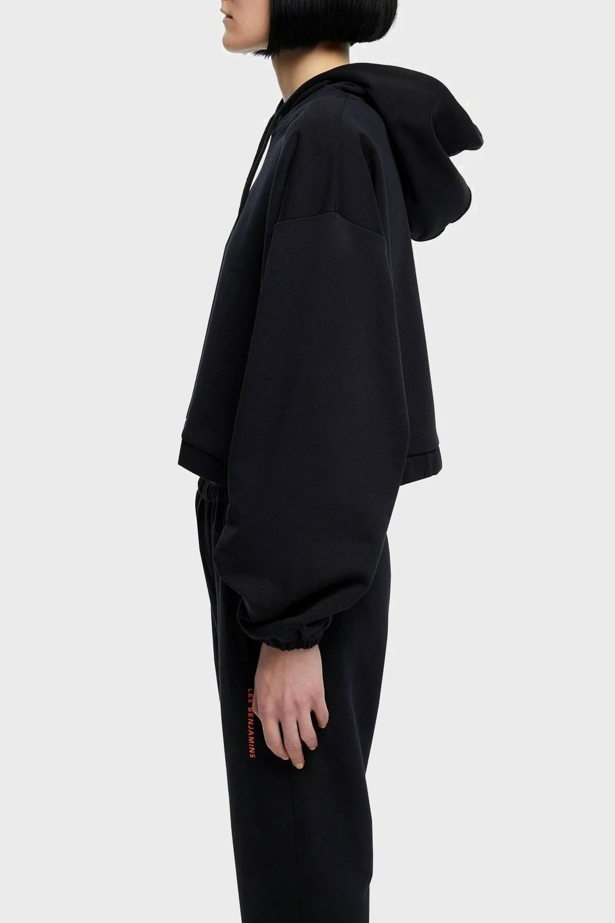 Les Benjamins Baskılı Kapüşonlu % 100 Pamuk Bayan Sweat LB21SSCORFUHD-001 SİYAH - 6