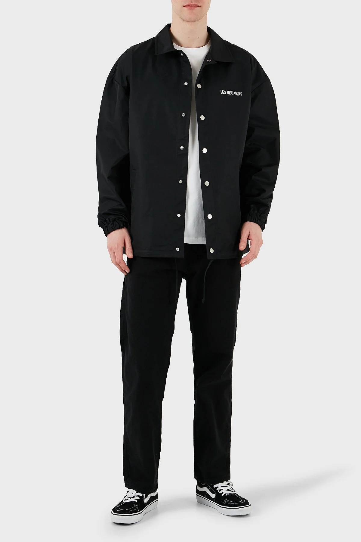 Les Benjamins Baskılı Pamuk Karışımlı Regular Fit Çıtçıt Düğmeli Erkek Ceket LB25SSUNLMUJC-011 SİYAH - 2