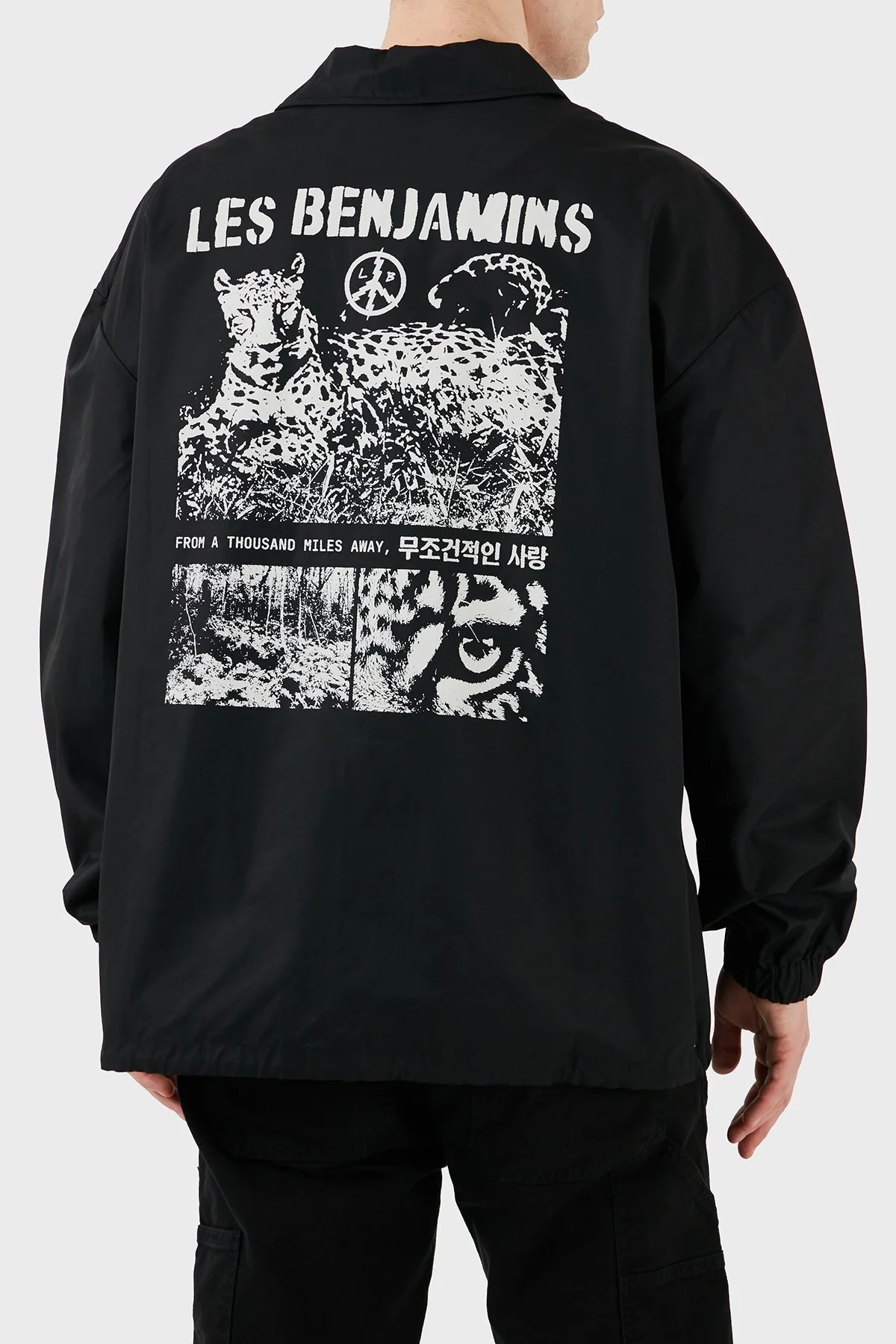 Les Benjamins Baskılı Pamuk Karışımlı Regular Fit Çıtçıt Düğmeli Erkek Ceket LB25SSUNLMUJC-011 SİYAH - 3