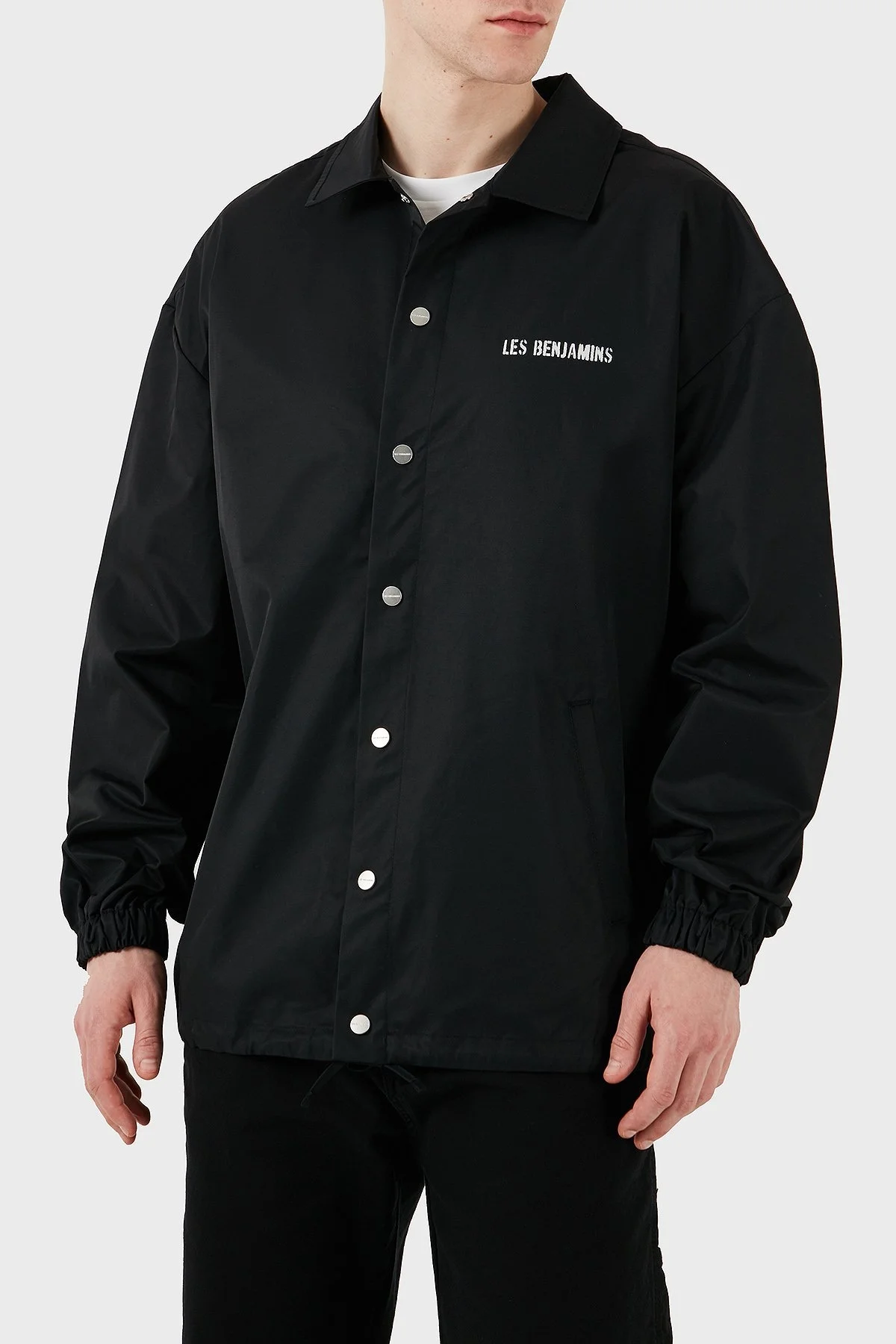 Les Benjamins Baskılı Pamuk Karışımlı Regular Fit Çıtçıt Düğmeli Erkek Ceket LB25SSUNLMUJC-011 SİYAH - 4