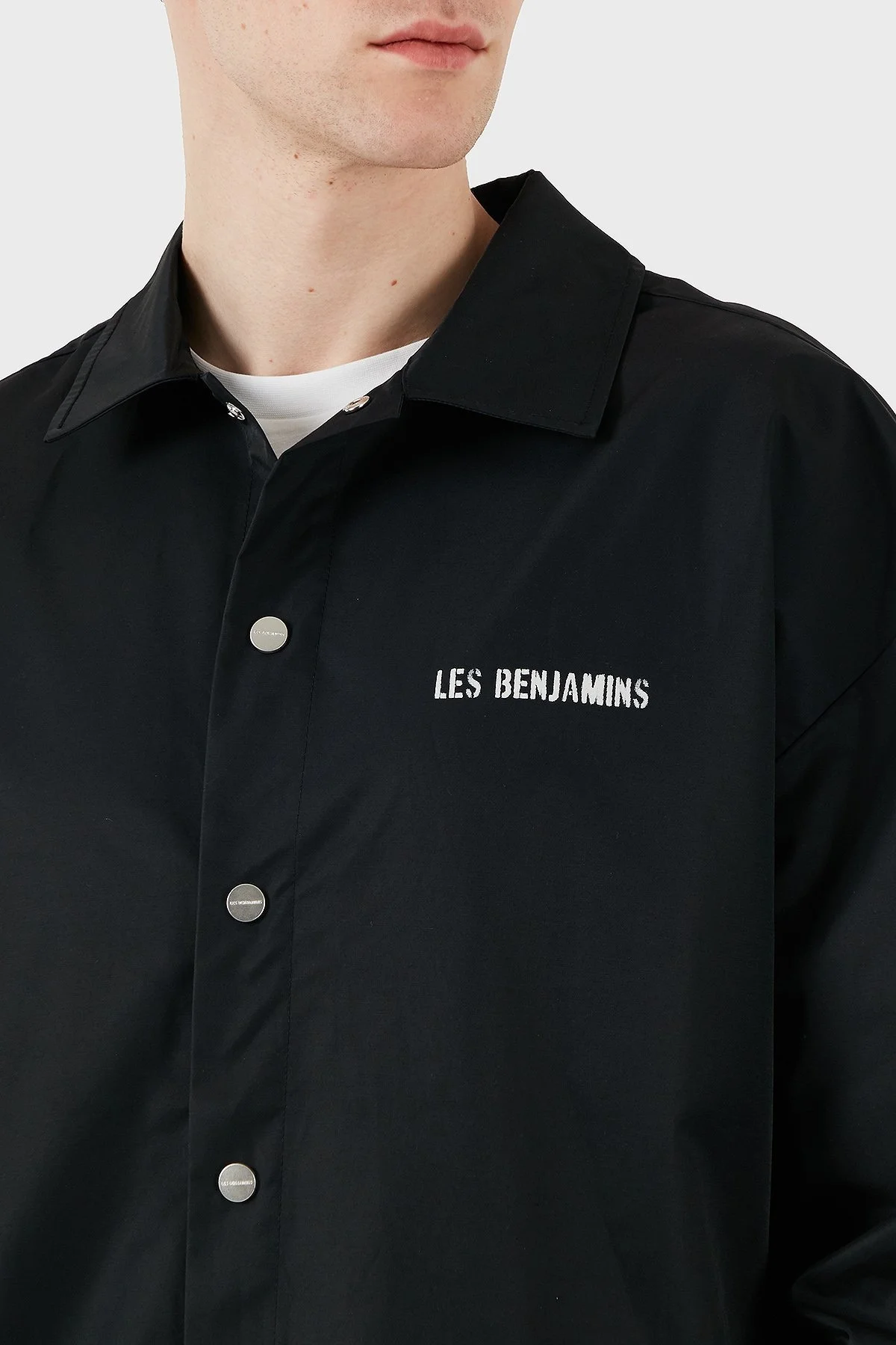 Les Benjamins Baskılı Pamuk Karışımlı Regular Fit Çıtçıt Düğmeli Erkek Ceket LB25SSUNLMUJC-011 SİYAH - 5