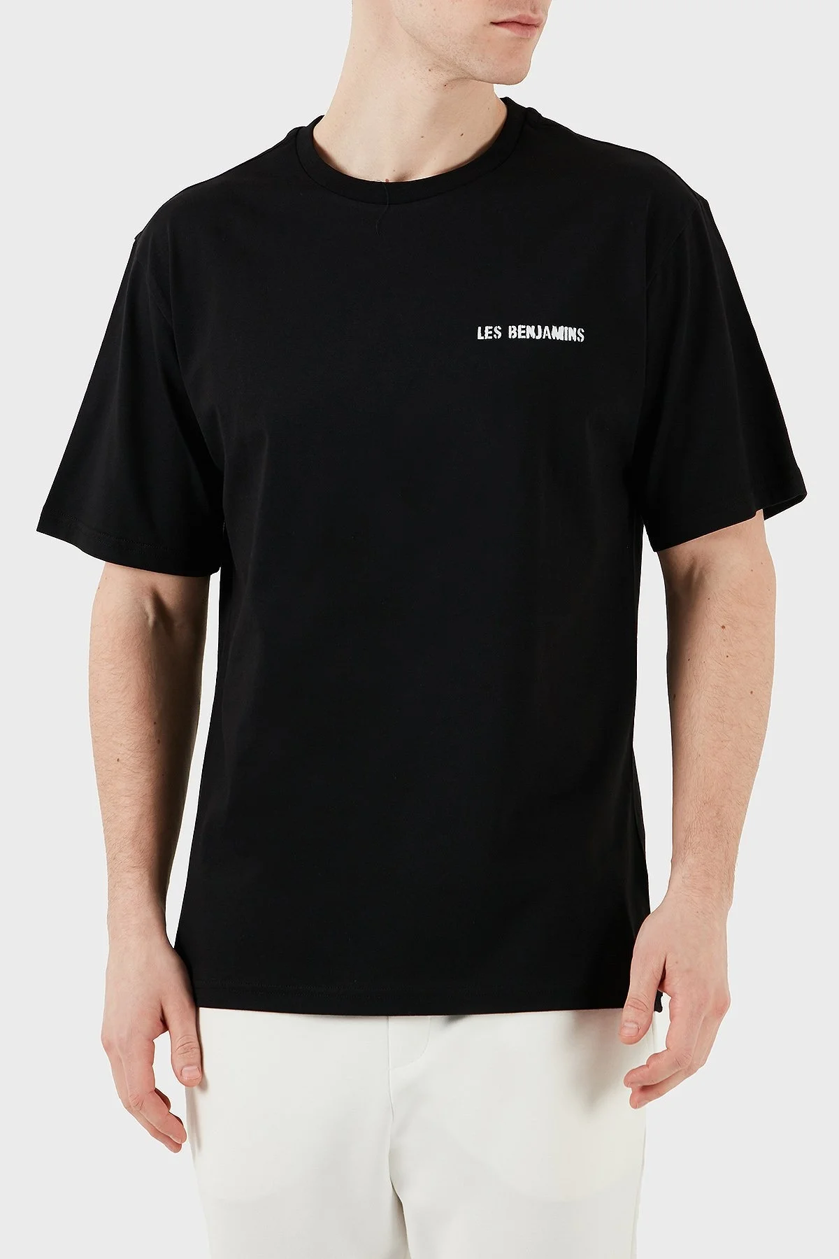 Les Benjamins Baskılı Relaxed Fit Pamuklu Bisiklet Yaka Erkek T Shirt LB25SSUNLMUTS-013 SİYAH - 5