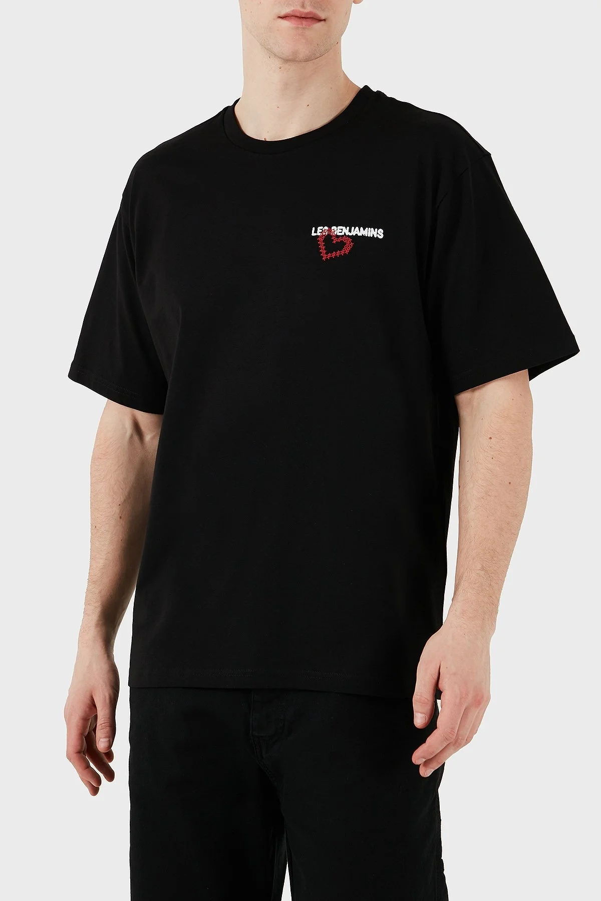 Les Benjamins Baskılı Relaxed Fit Pamuklu Bisiklet Yaka Erkek T Shirt LB25SSUNLMUTS-020 SİYAH - 3