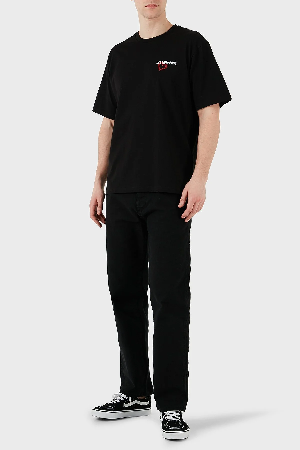 Les Benjamins Baskılı Relaxed Fit Pamuklu Bisiklet Yaka Erkek T Shirt LB25SSUNLMUTS-020 SİYAH - 4