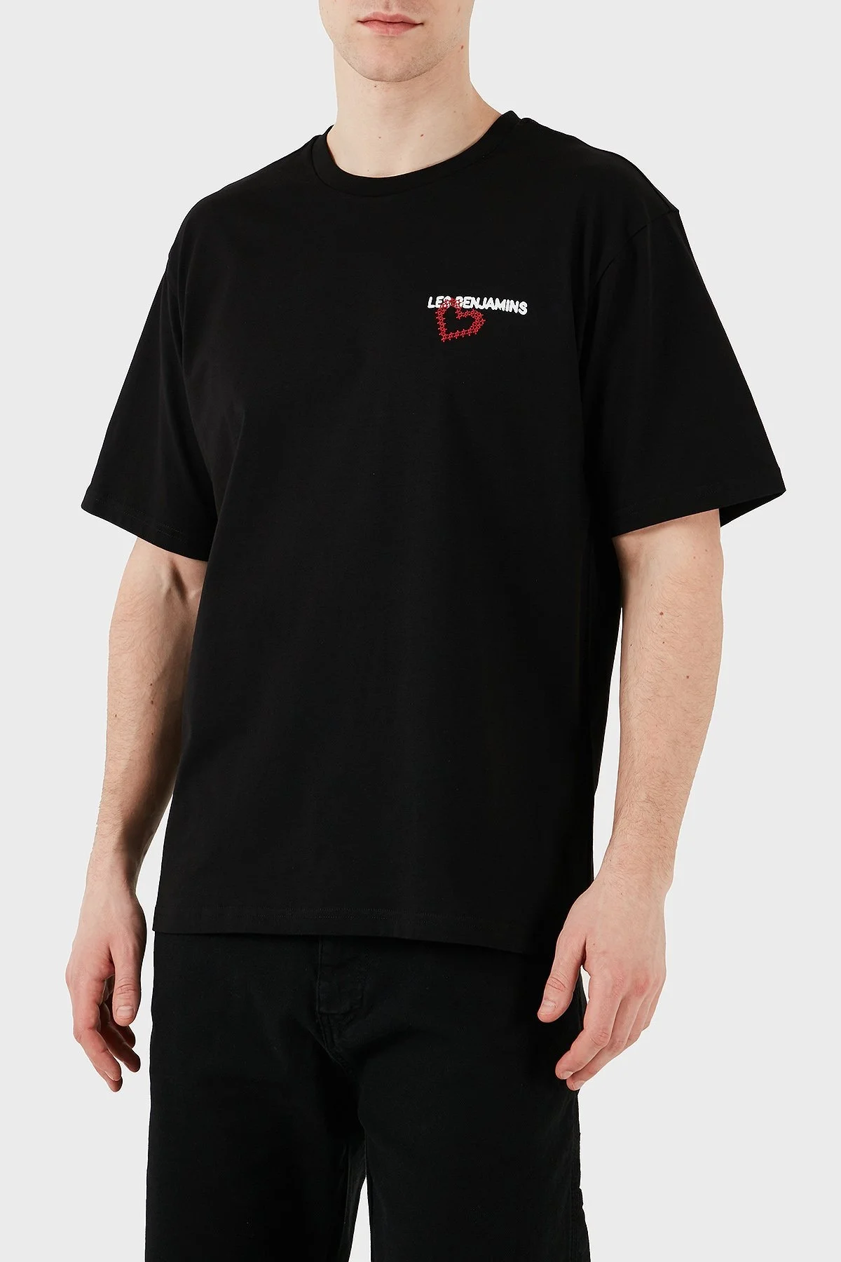 Les Benjamins Baskılı Relaxed Fit Pamuklu Bisiklet Yaka Erkek T Shirt LB25SSUNLMUTS-020 SİYAH - 5