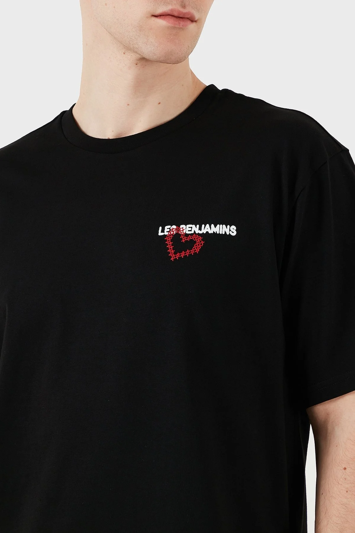 Les Benjamins Baskılı Relaxed Fit Pamuklu Bisiklet Yaka Erkek T Shirt LB25SSUNLMUTS-020 SİYAH - 6