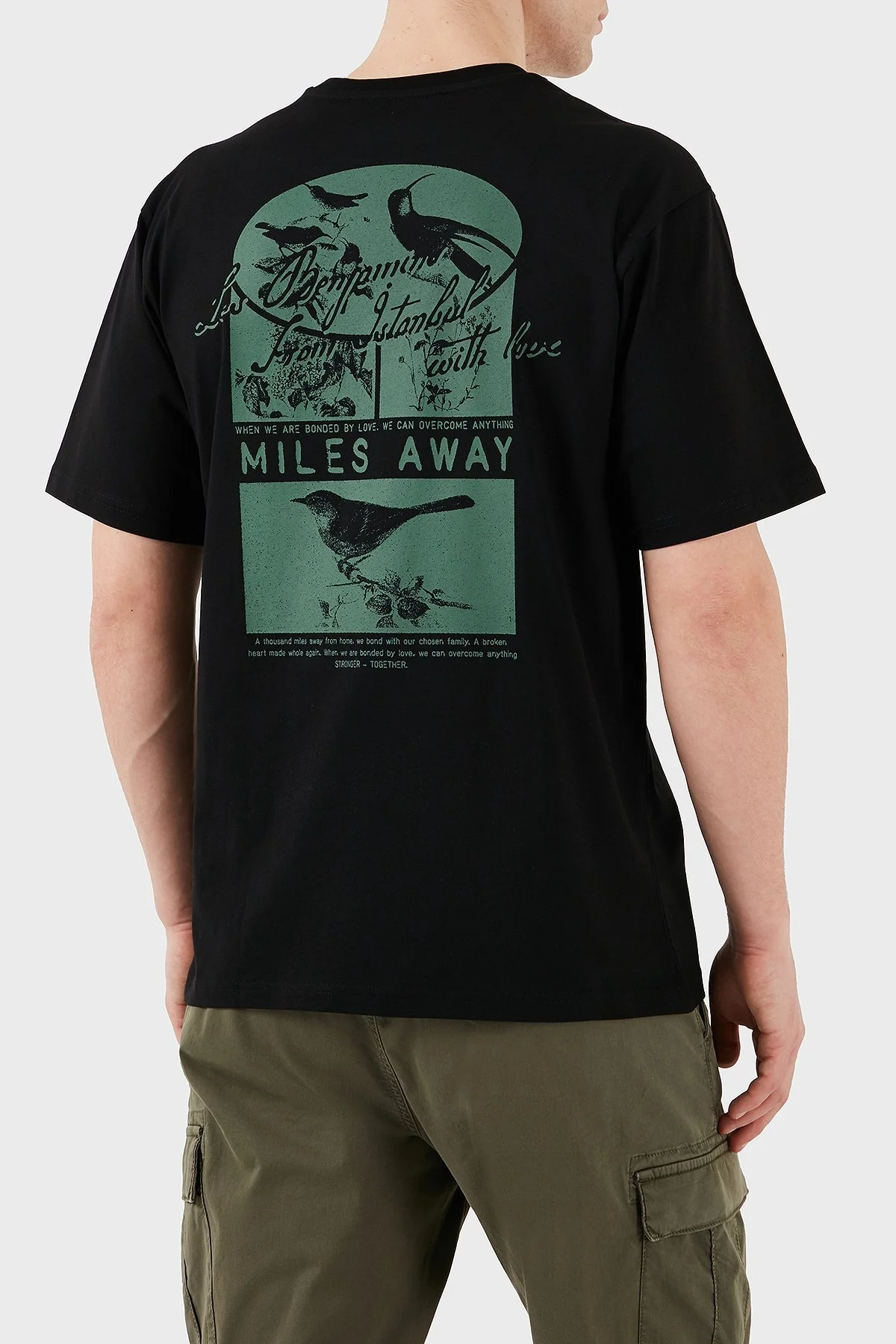 Les Benjamins Baskılı Relaxed Fit Pamuklu Bisiklet Yaka Erkek T Shirt LB25SSUNLMUTS-021 SİYAH - 1