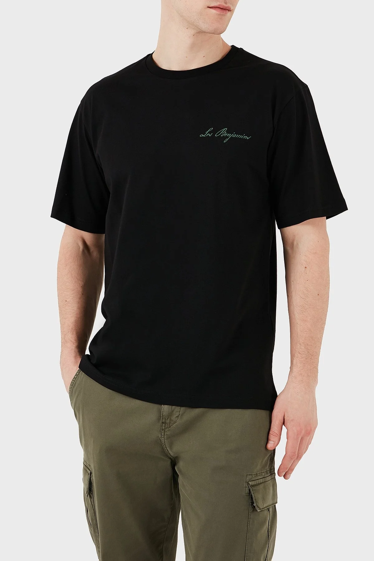 Les Benjamins Baskılı Relaxed Fit Pamuklu Bisiklet Yaka Erkek T Shirt LB25SSUNLMUTS-021 SİYAH - 2