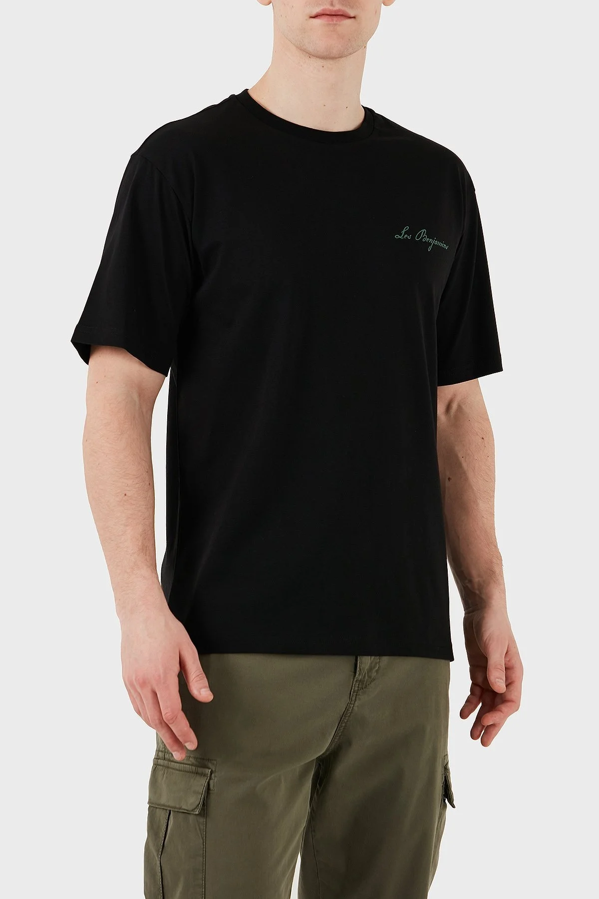 Les Benjamins Baskılı Relaxed Fit Pamuklu Bisiklet Yaka Erkek T Shirt LB25SSUNLMUTS-021 SİYAH - 3