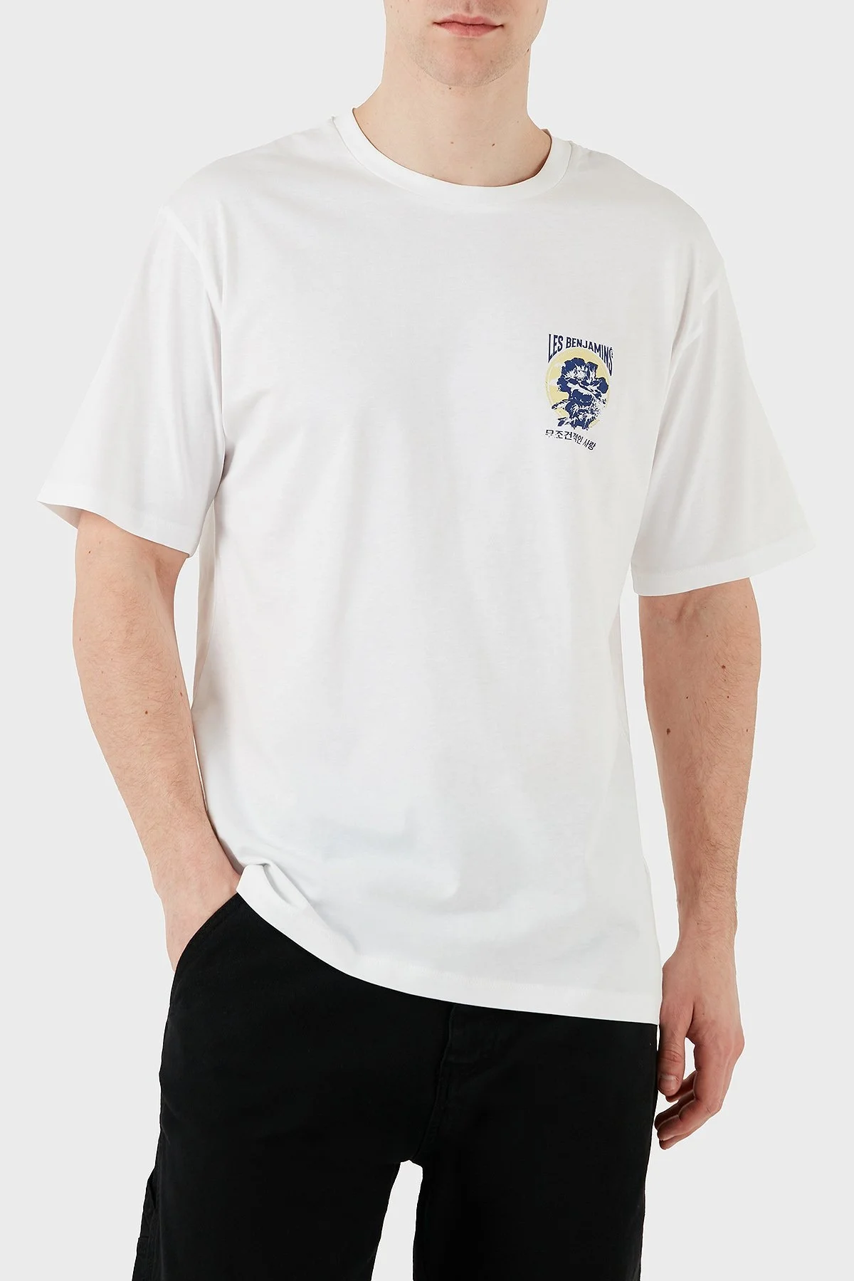 Les Benjamins Baskılı Relaxed Fit Pamuklu Bisiklet Yaka Erkek T Shirt LB25SSUNLMUTS-022 BEYAZ - 8
