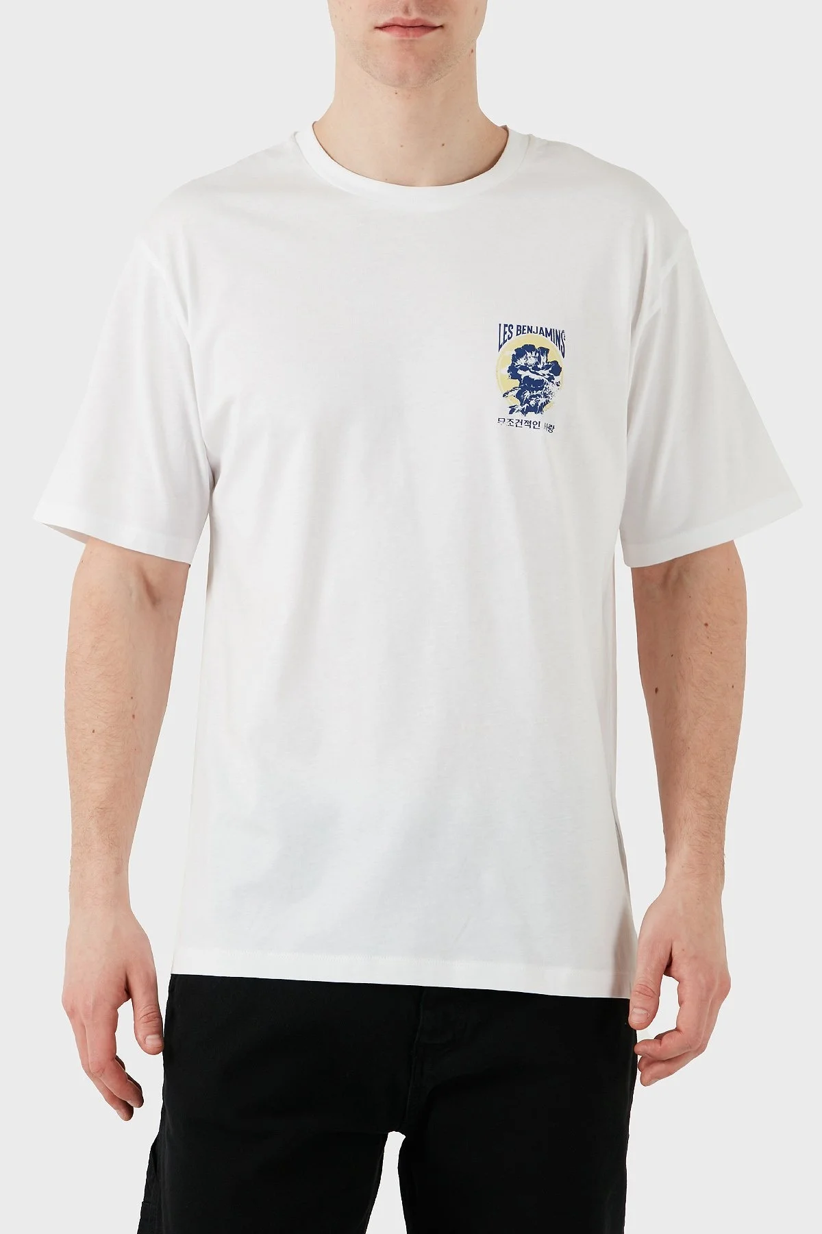 Les Benjamins Baskılı Relaxed Fit Pamuklu Bisiklet Yaka Erkek T Shirt LB25SSUNLMUTS-022 BEYAZ - 9