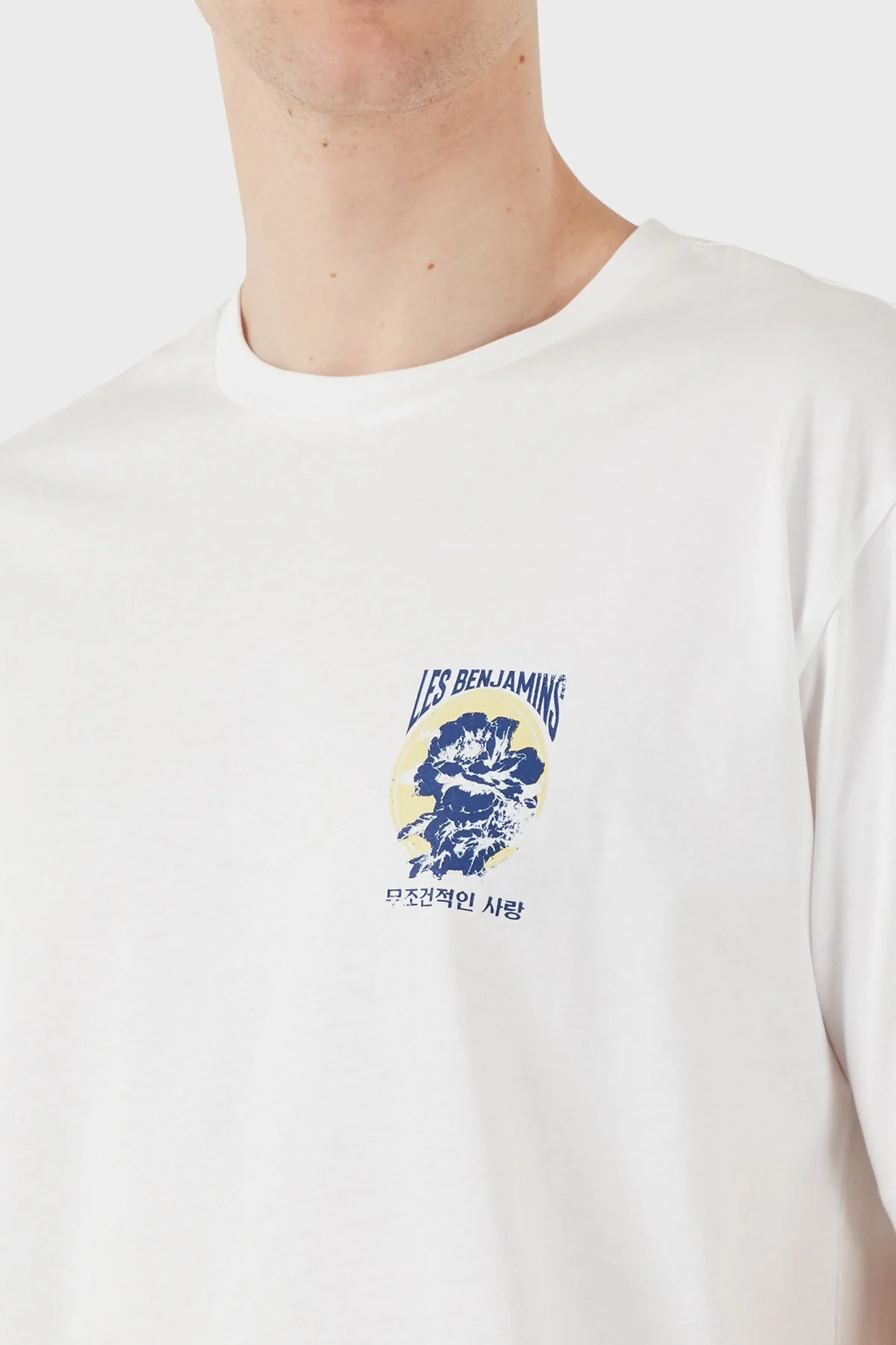 Les Benjamins Baskılı Relaxed Fit Pamuklu Bisiklet Yaka Erkek T Shirt LB25SSUNLMUTS-022 BEYAZ - 12