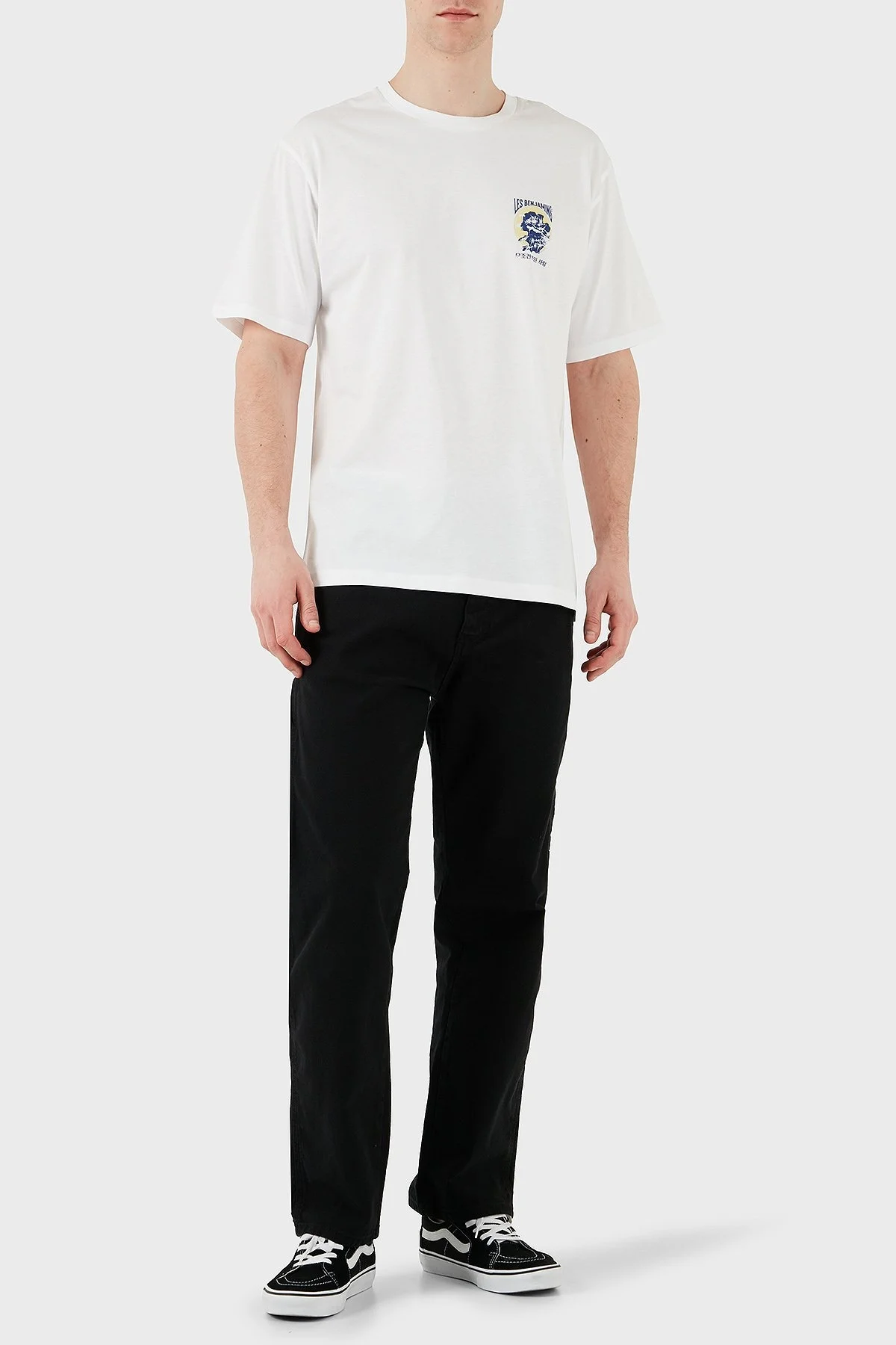 Les Benjamins Baskılı Relaxed Fit Pamuklu Bisiklet Yaka Erkek T Shirt LB25SSUNLMUTS-022 BEYAZ - 16