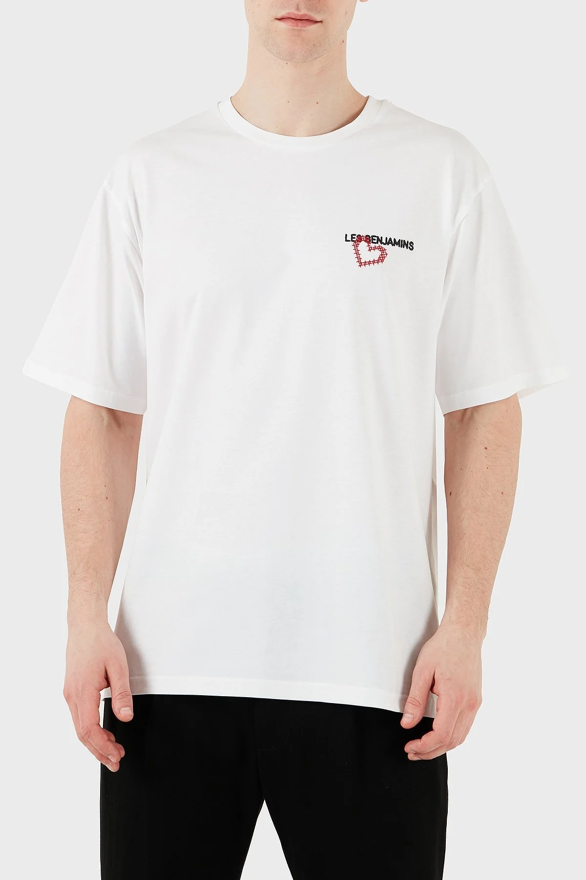 Les Benjamins Baskılı Relaxed Fit Pamuklu Bisiklet Yaka Erkek T Shirt LB25SSUNLMUTS-024 BEYAZ - 8