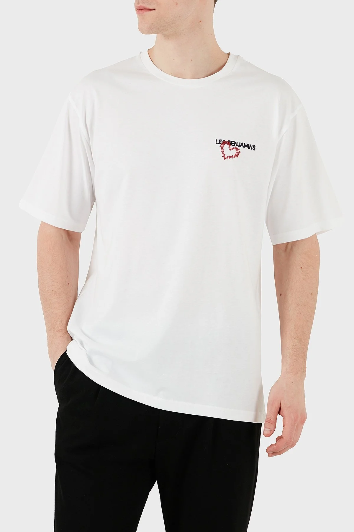 Les Benjamins Baskılı Relaxed Fit Pamuklu Bisiklet Yaka Erkek T Shirt LB25SSUNLMUTS-024 BEYAZ - 9