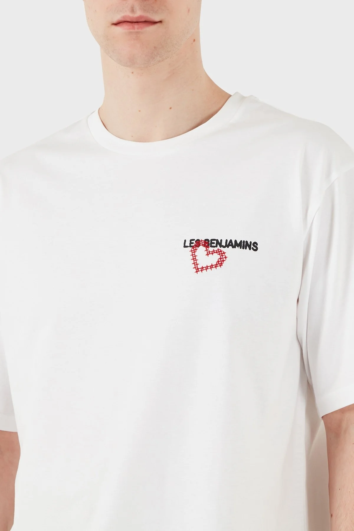 Les Benjamins Baskılı Relaxed Fit Pamuklu Bisiklet Yaka Erkek T Shirt LB25SSUNLMUTS-024 BEYAZ - 12