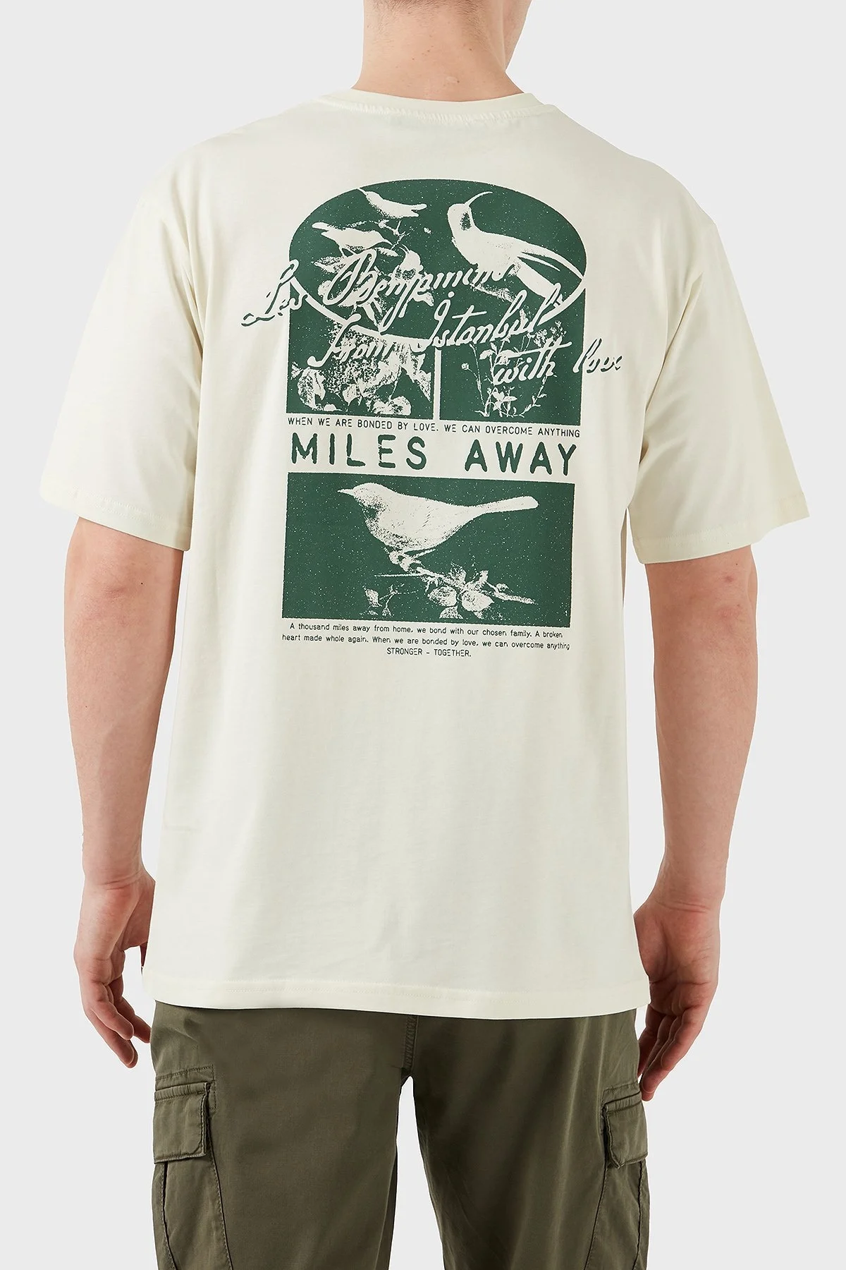 Les Benjamins Baskılı Relaxed Fit Pamuklu Bisiklet Yaka Erkek T Shirt LB25SSUNLMUTS-025 EKRU - 7