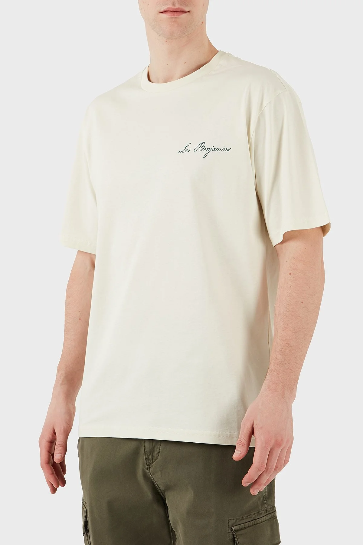 Les Benjamins Baskılı Relaxed Fit Pamuklu Bisiklet Yaka Erkek T Shirt LB25SSUNLMUTS-025 EKRU - 11