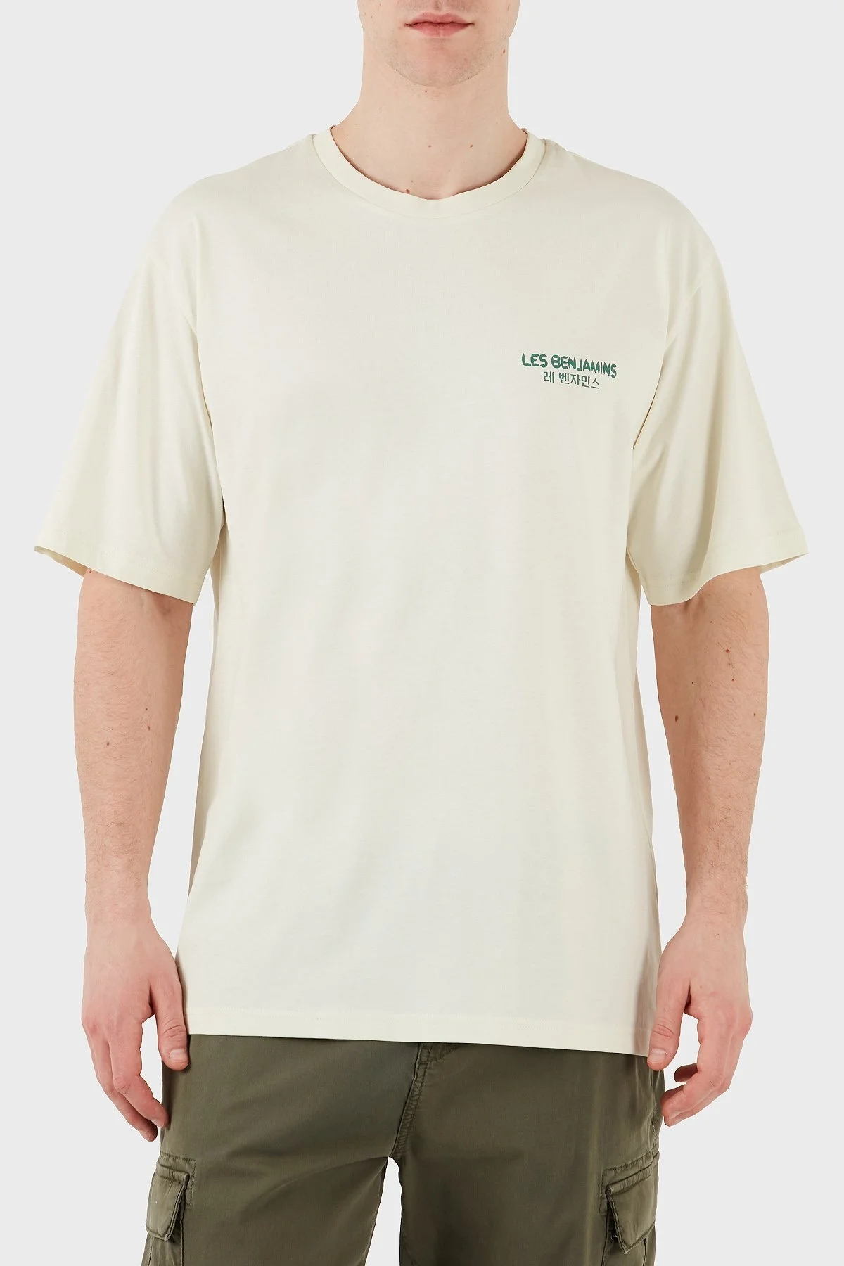 Les Benjamins Baskılı Relaxed Fit Pamuklu Bisiklet Yaka Erkek T Shirt LB25SSUNLMUTS-027 EKRU - 10